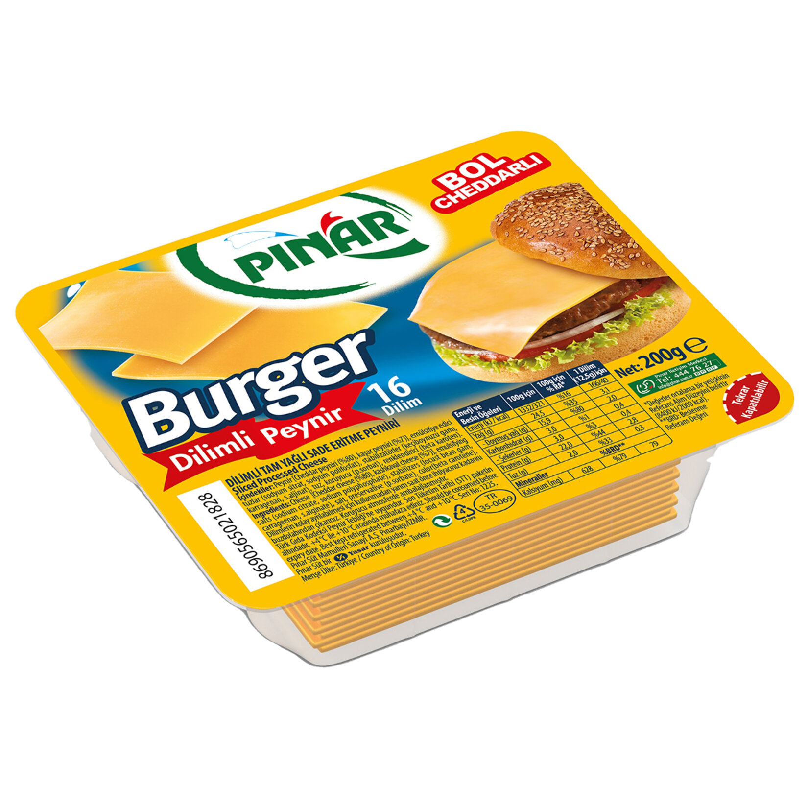 Pınar Burger Dilimli Peynir 200 G