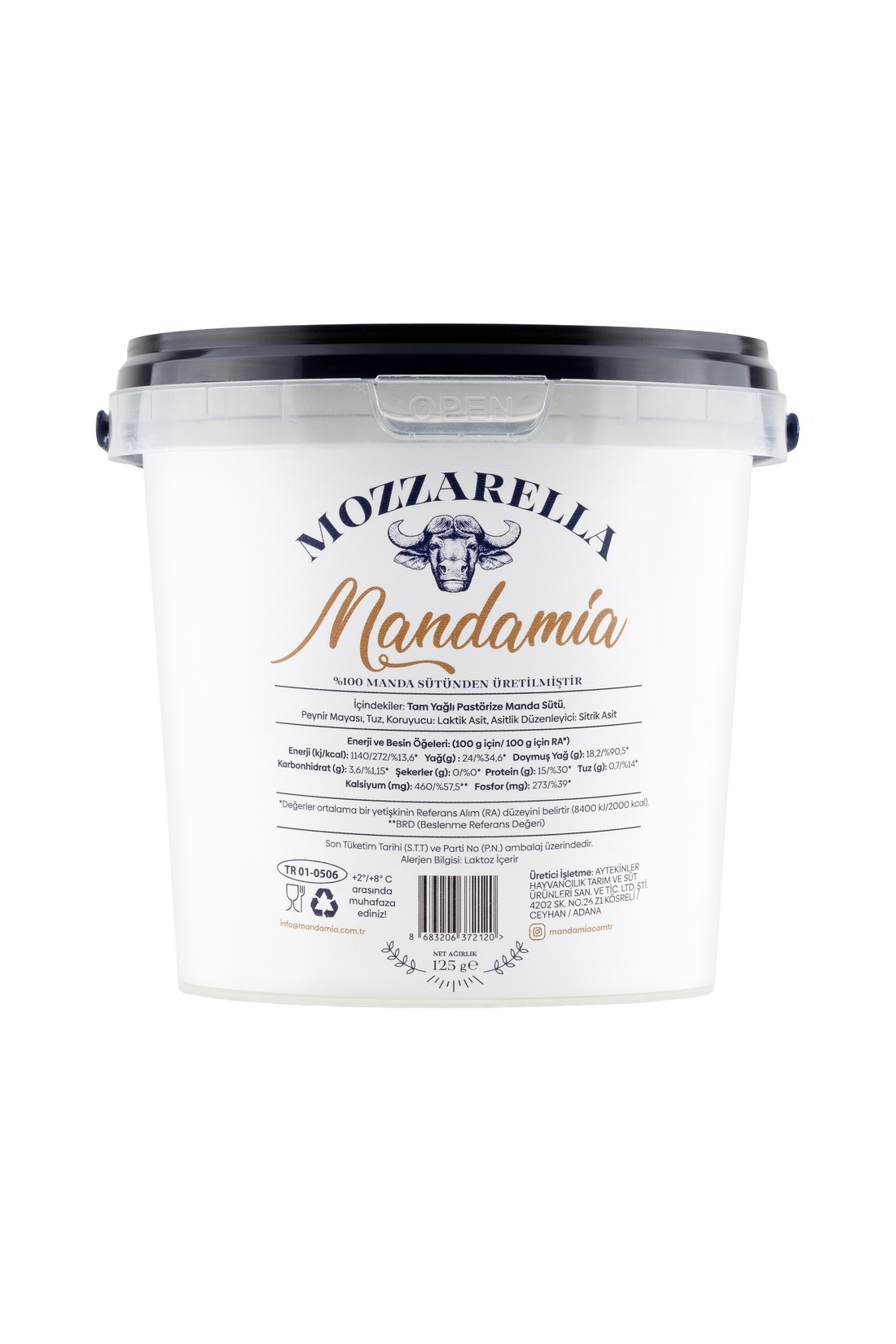 Mandamia %100 Manda Mozzarella Peyniri 125 G