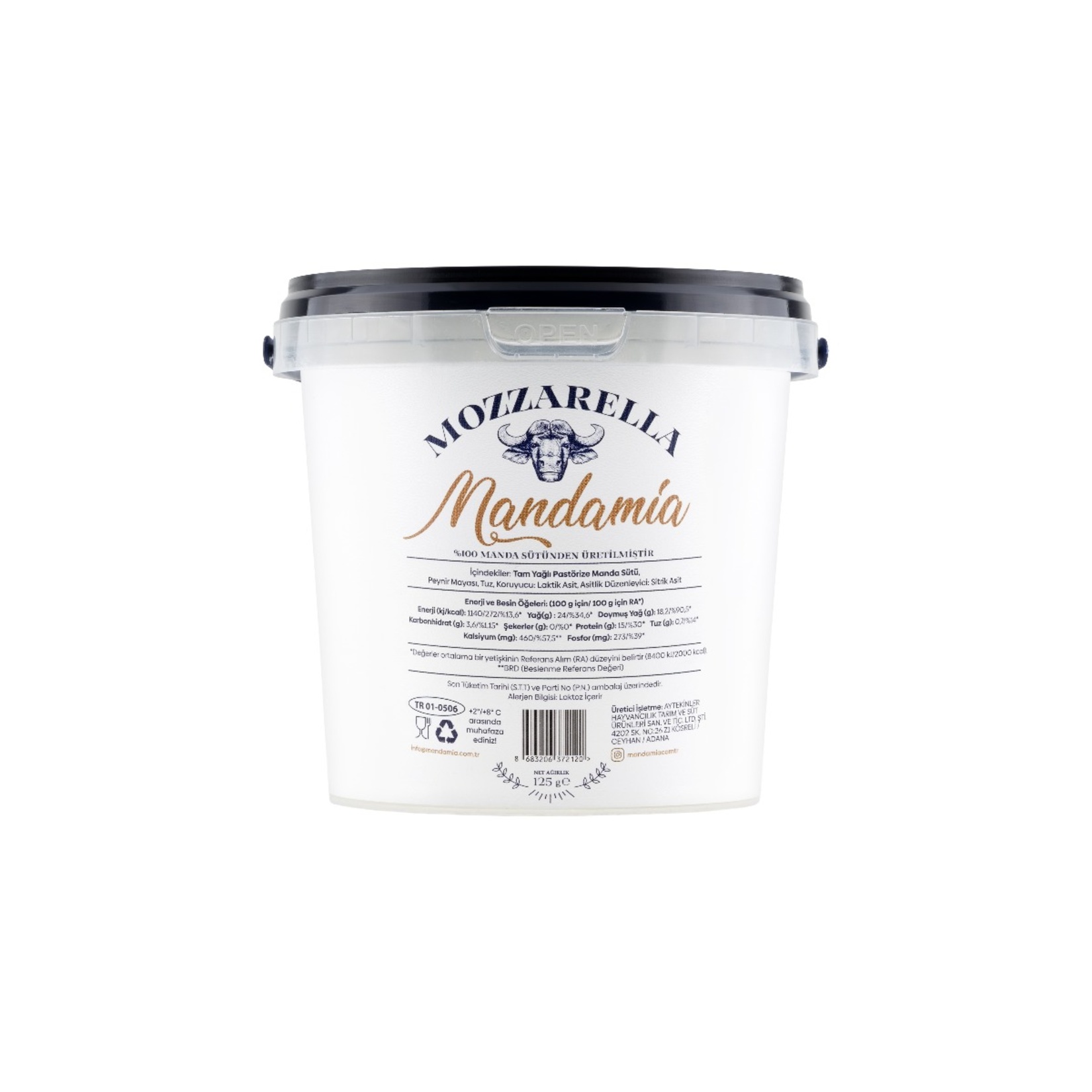 Mandamia %100 Manda Mozzarella Peyniri 125 G