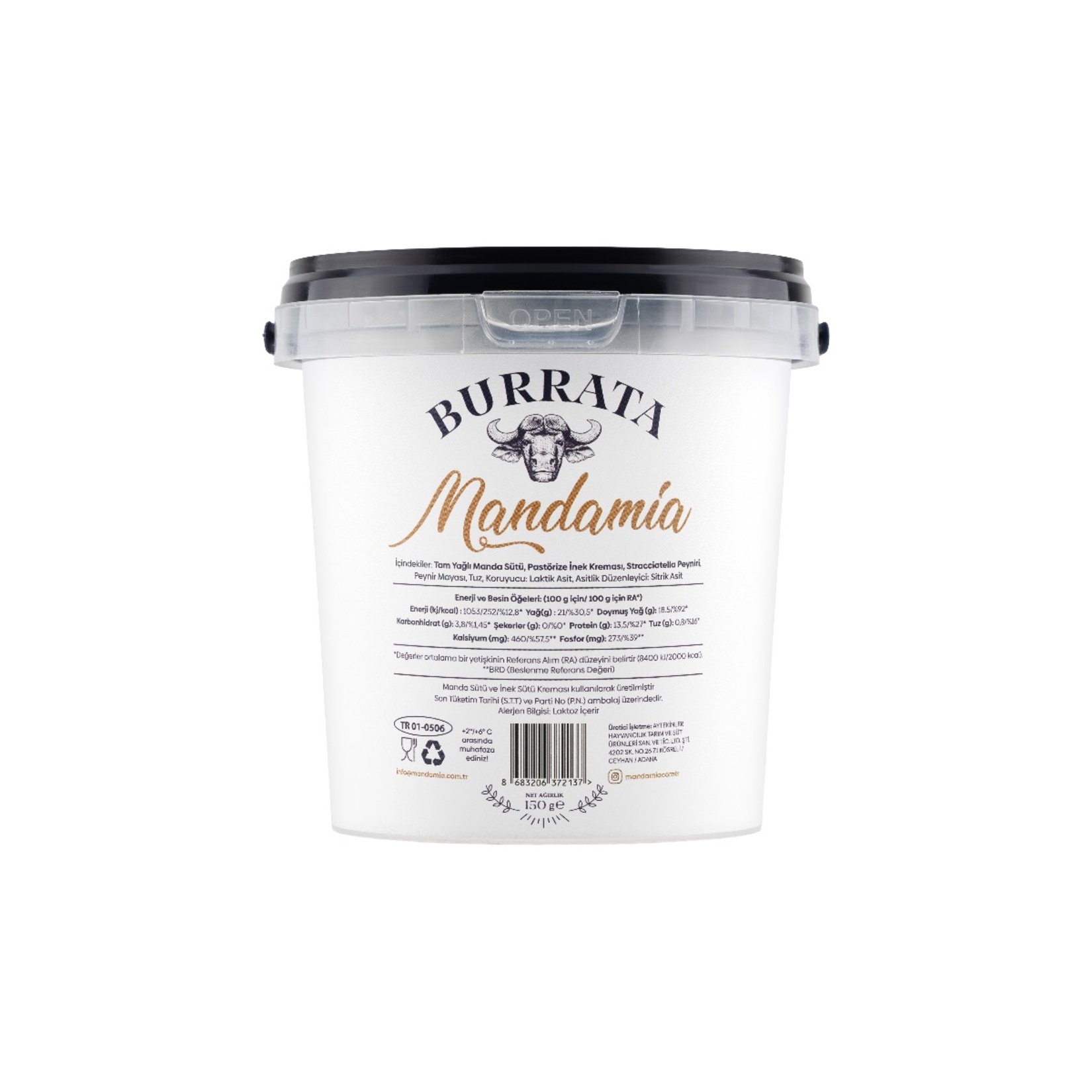 Mandamia Manda Tam Yağlı Burrata Peyniri 150 G
