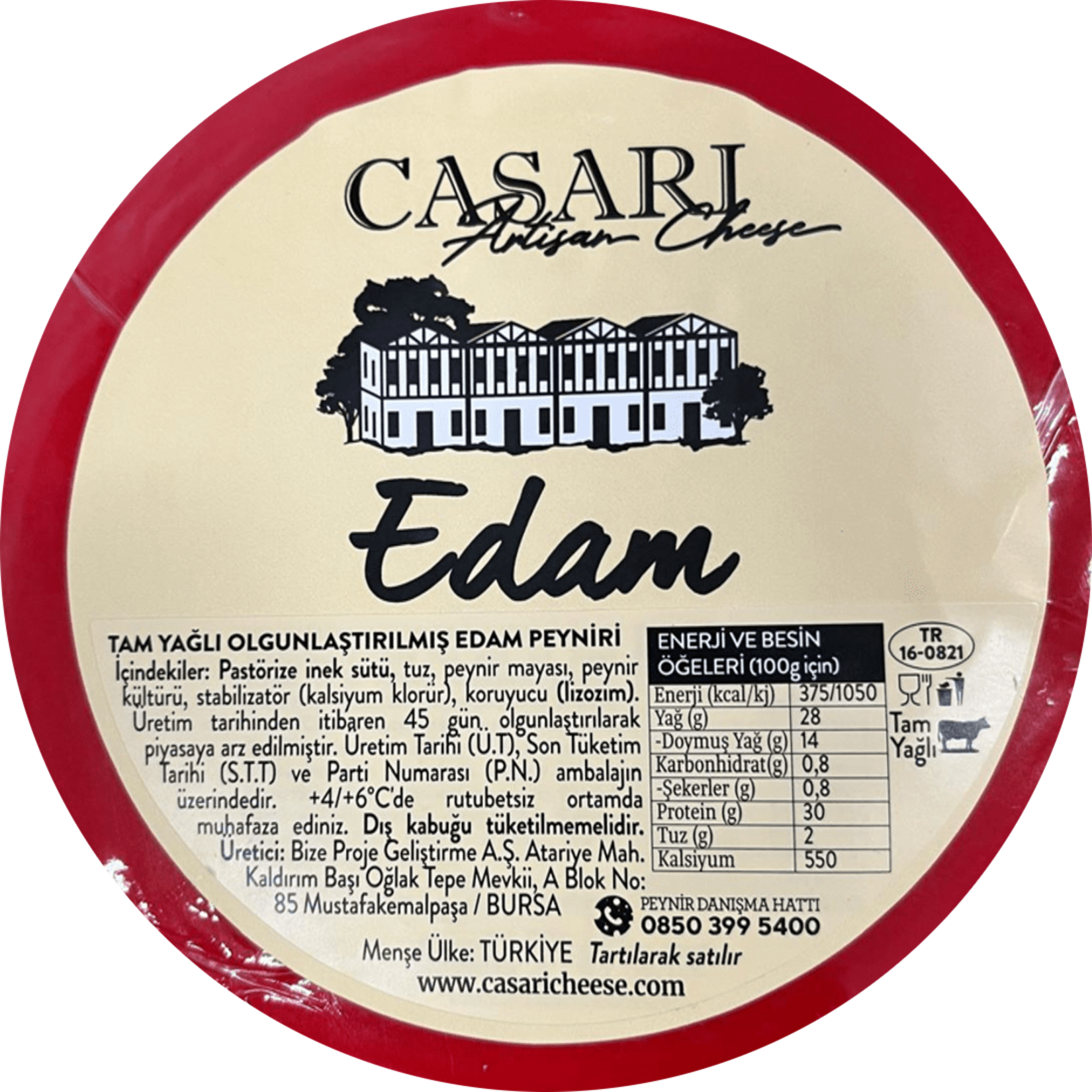 Casari Tam Yağlı Olgunlaştırılmış Edam Peyniri Kg