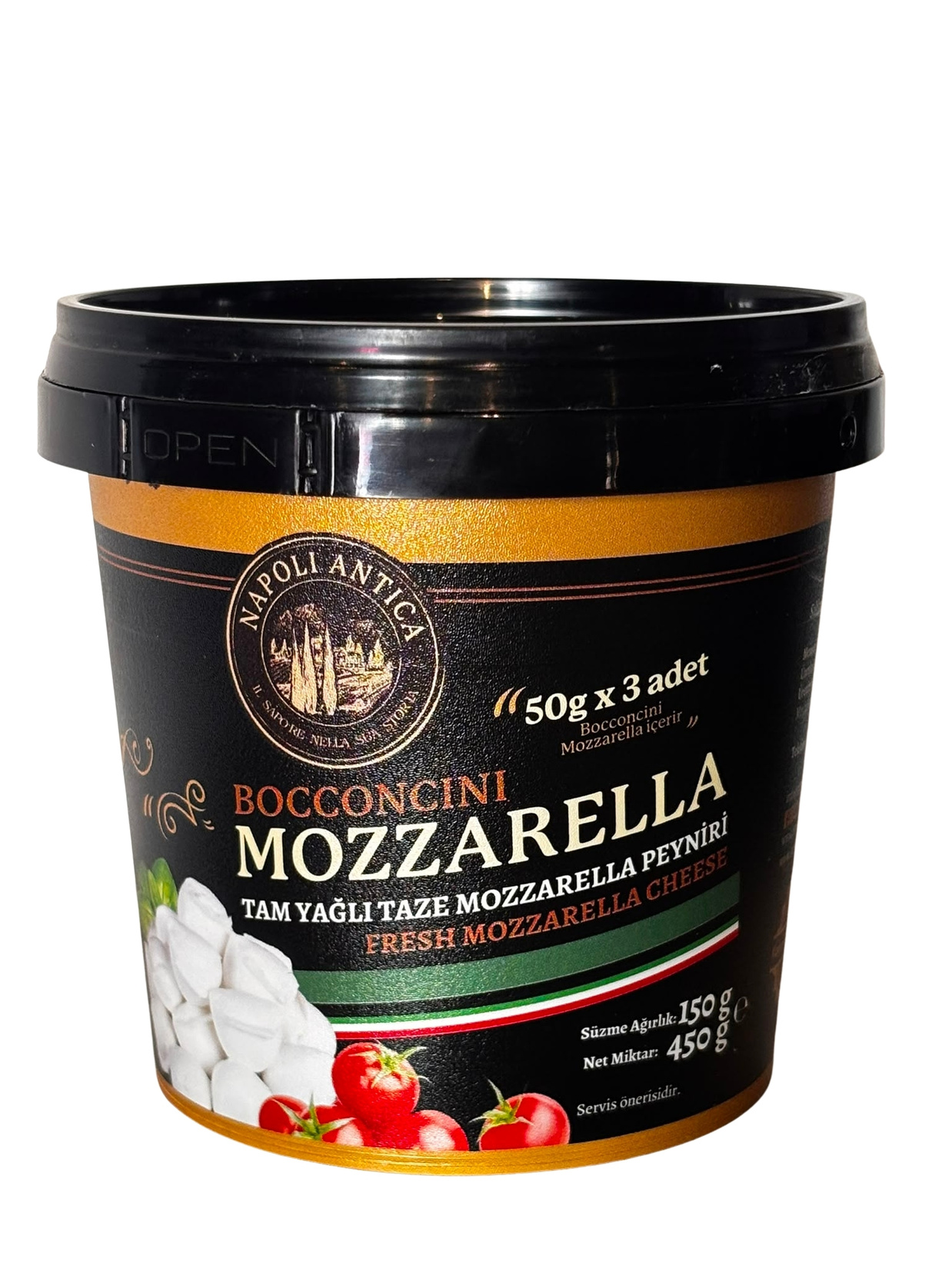 Napoli Antica Tam Yağlı Taze Mozzarella Bocconcini Peyniri 450 G