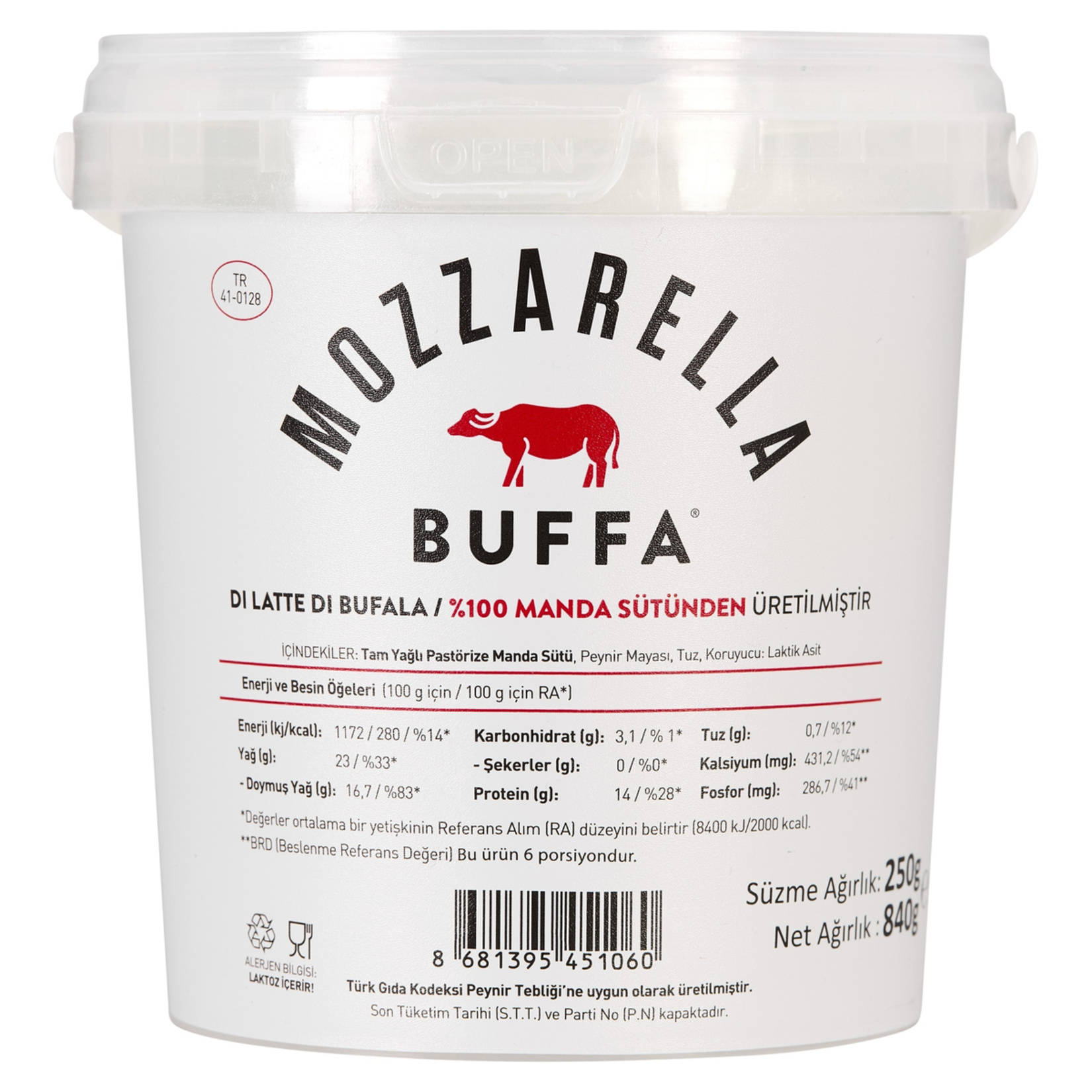 Buffa Tam Yağlı Taze Mozzarella Peyniri 250G