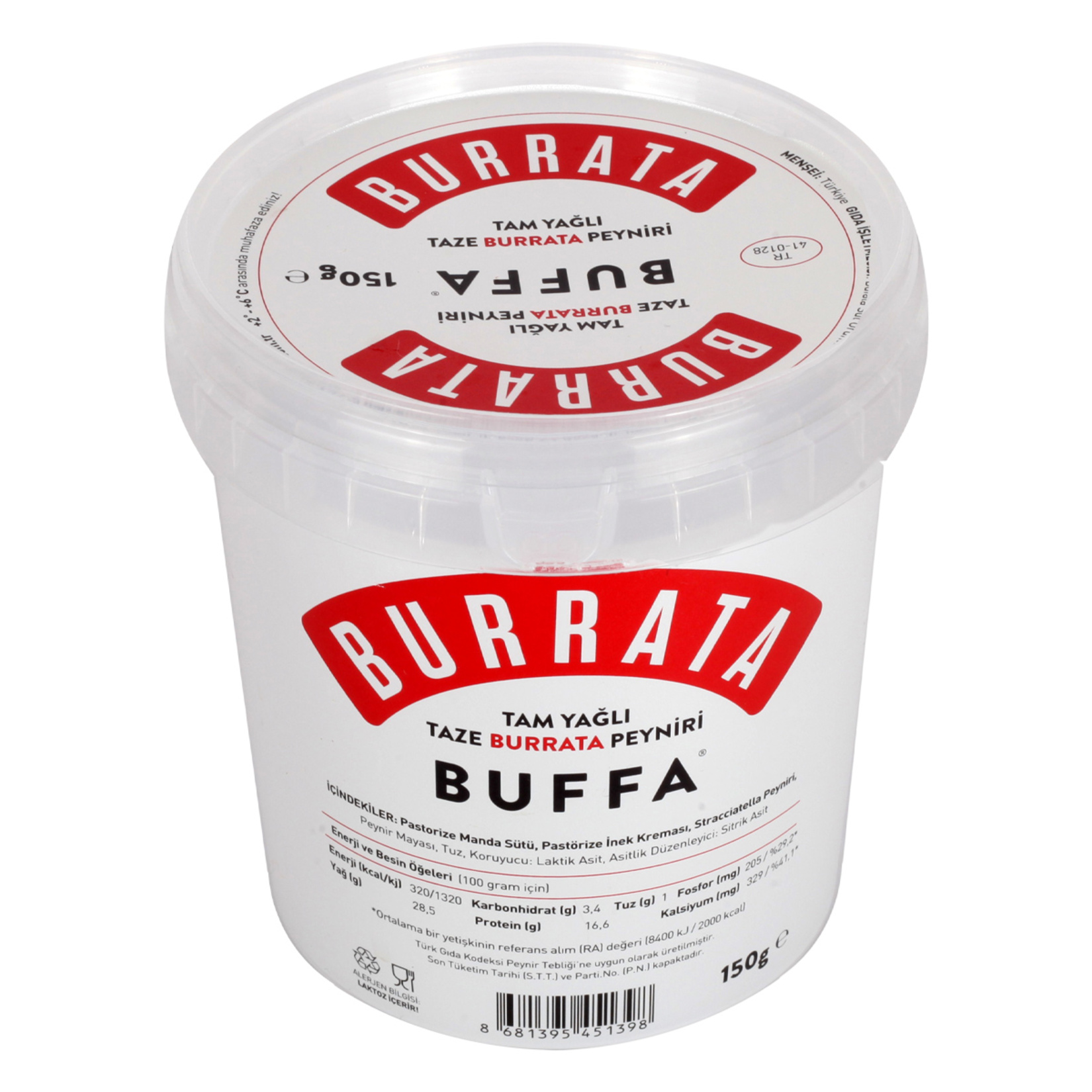 Buffa Tam Yağlı Taze Burrata Peyniri 150G