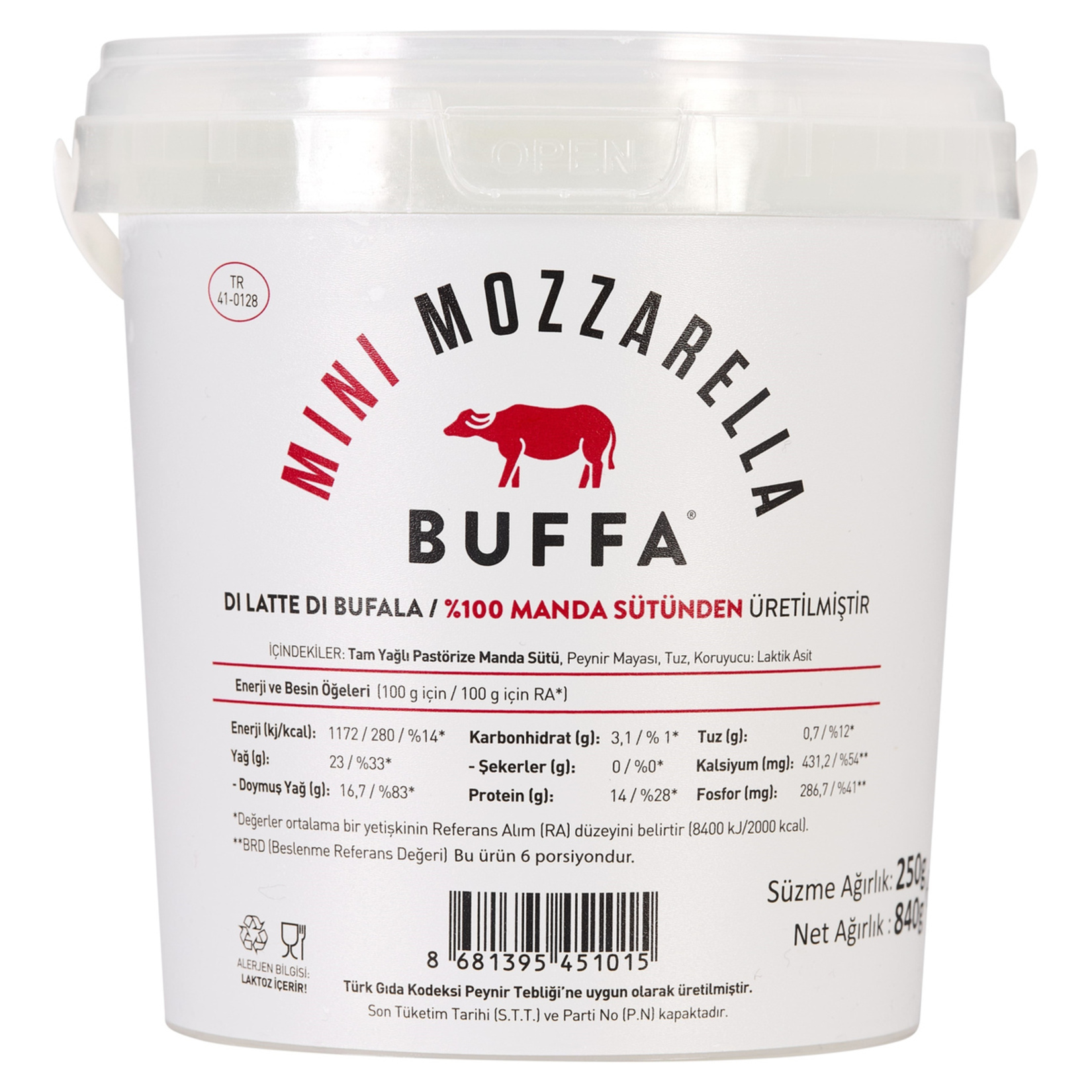 Buffa Tam Yağlı Taze Mini Mozzarella Peyniri 250G