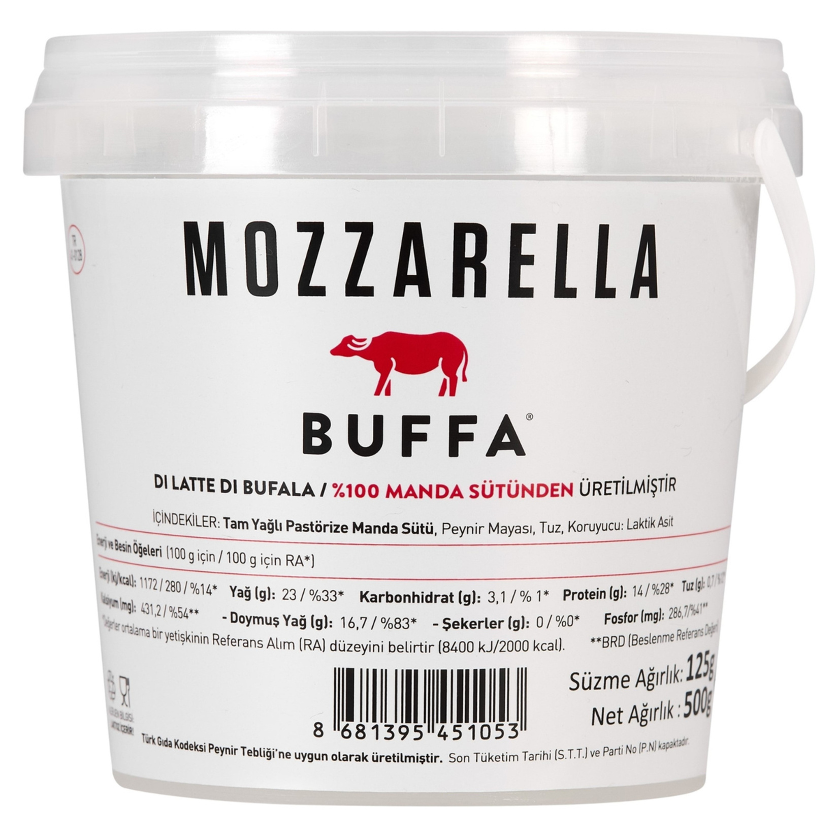 Buffa Tam Yağlı Taze Mozzarella Peyniri 125 G