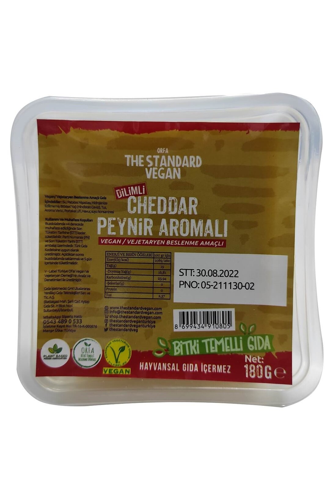 Orfa The Standard Vegan Cheddar Tadında Dilimli 180G