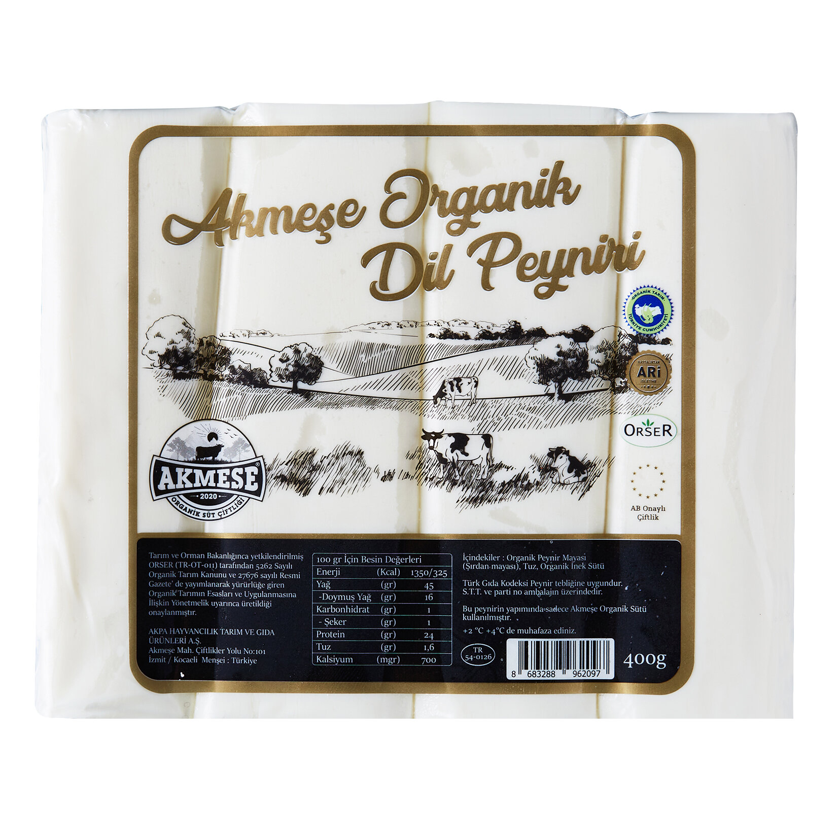 Akmeşe Çiftliği Organik Dil Peyniri 400G