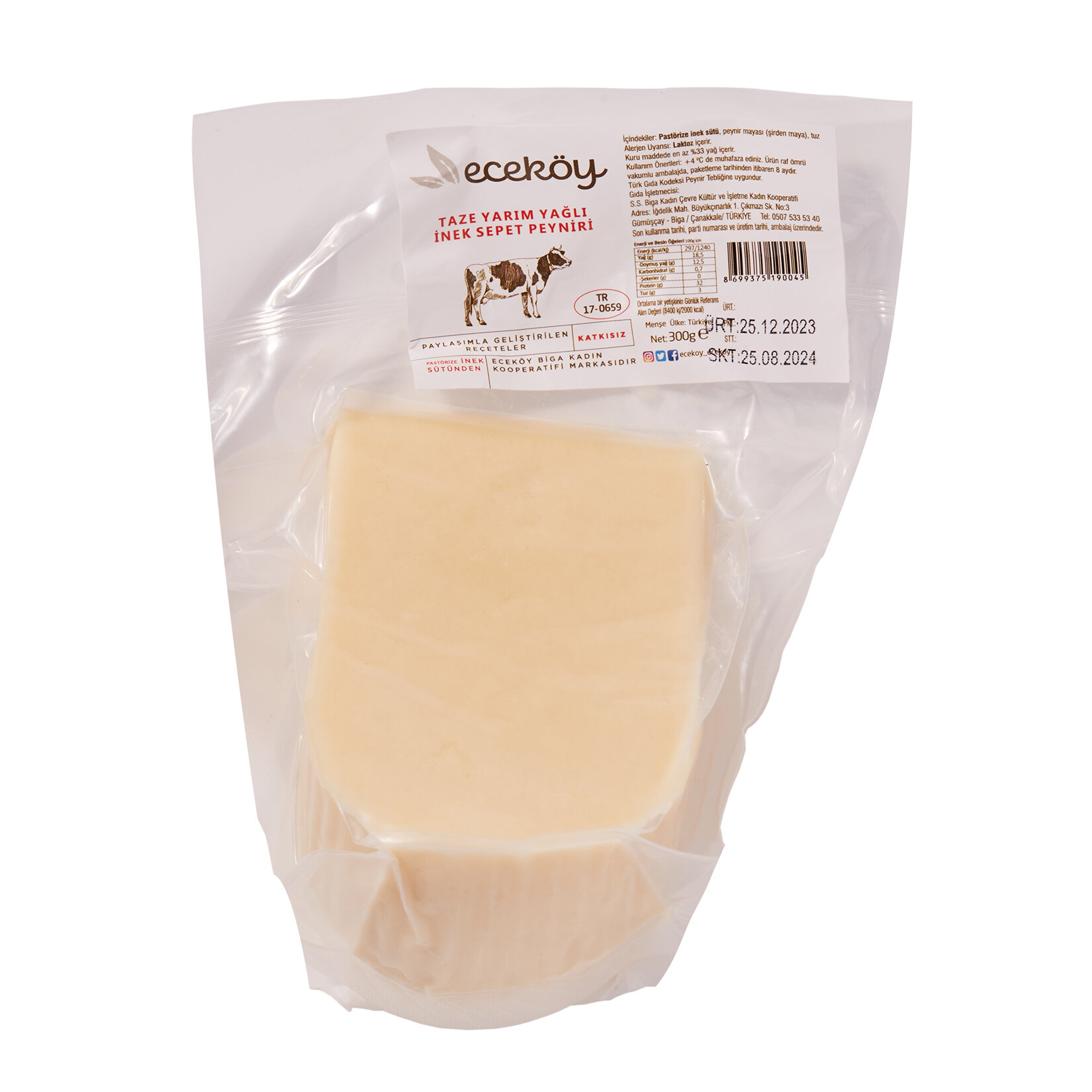 Eceköy Taze Yarım Yağlı İnek Sepet Peyniri 300 G