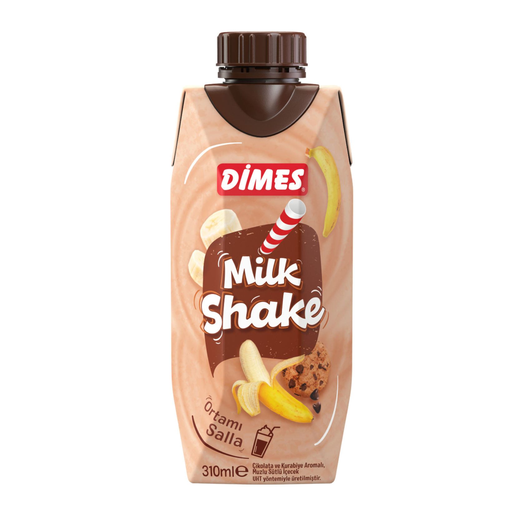 Dimes Milkshake Çikolata ve Kurabiye Aromalı Muzlu 310 Ml