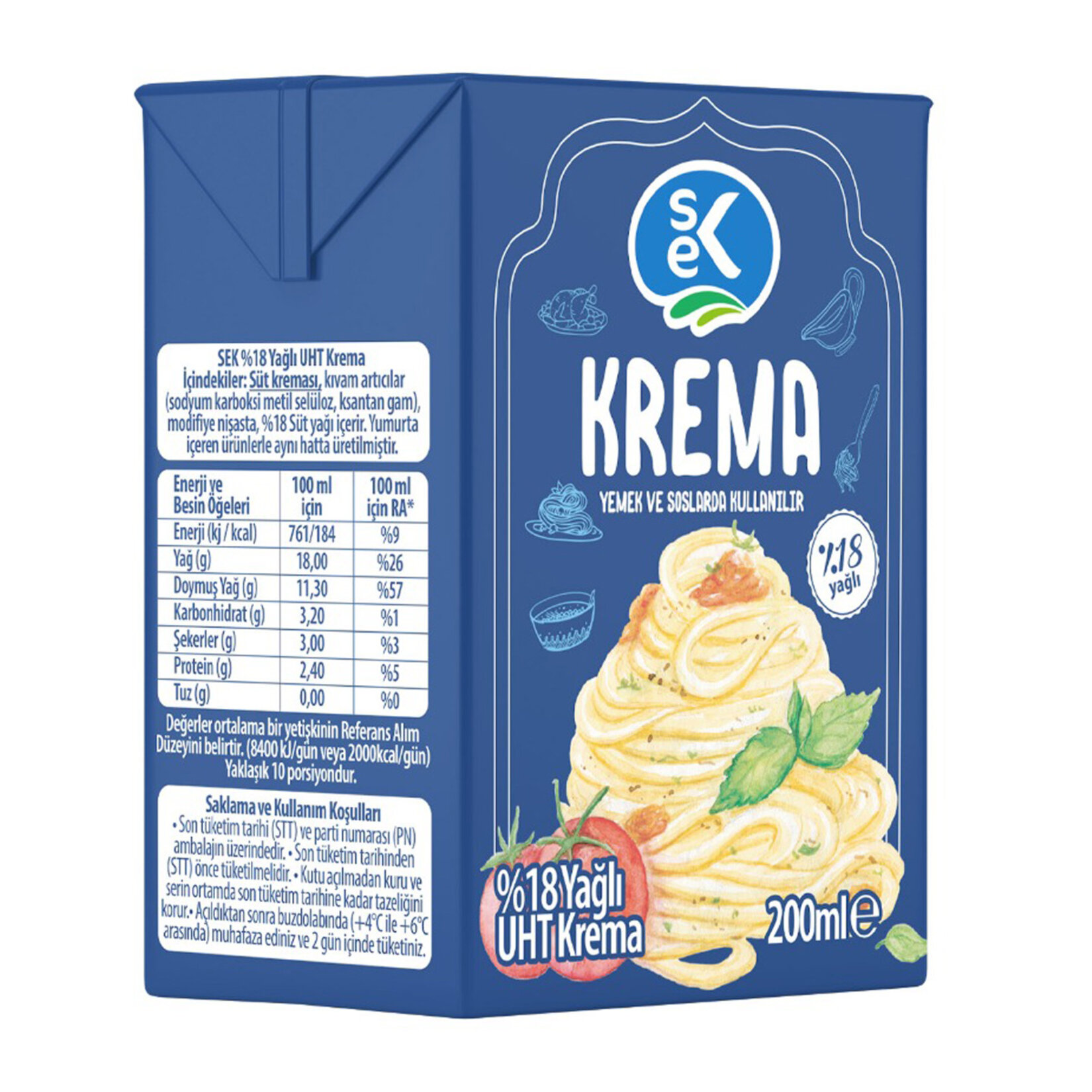 Sek % 18 Yağlı Krema 200 Ml