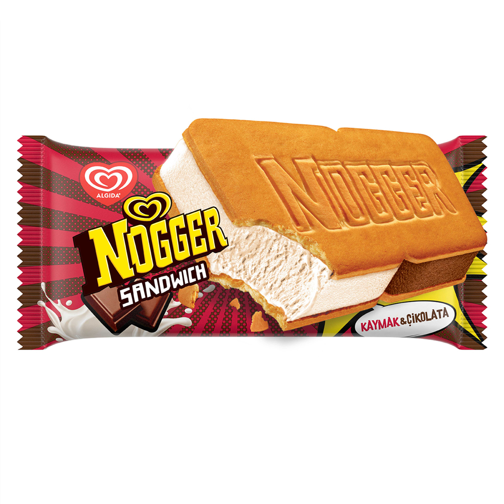 Algida Nogger Sandwich Çikolata Kaymak 145 Ml