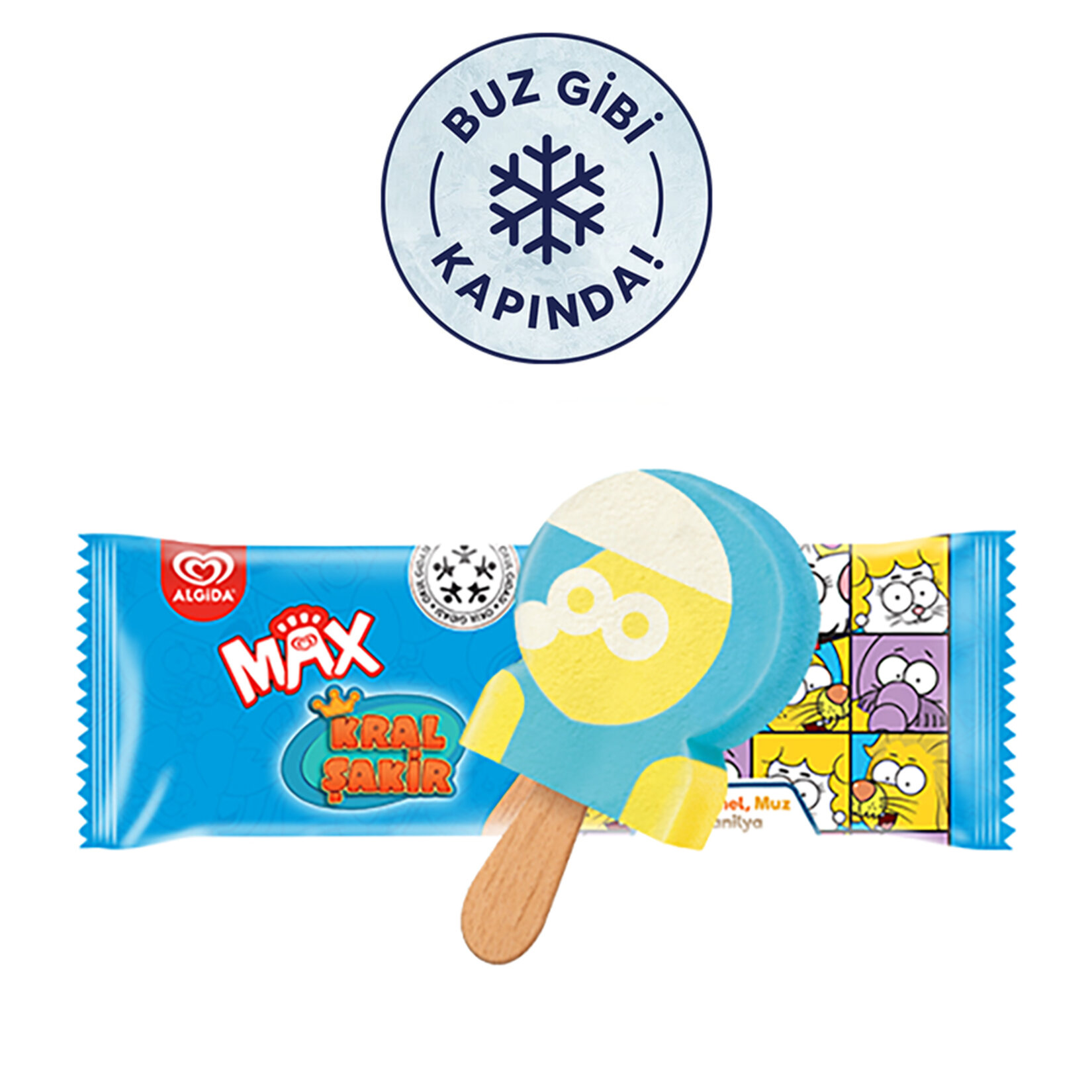 Algida Max Kral Şakir Karamel & Muz & Vanilya 87 ml