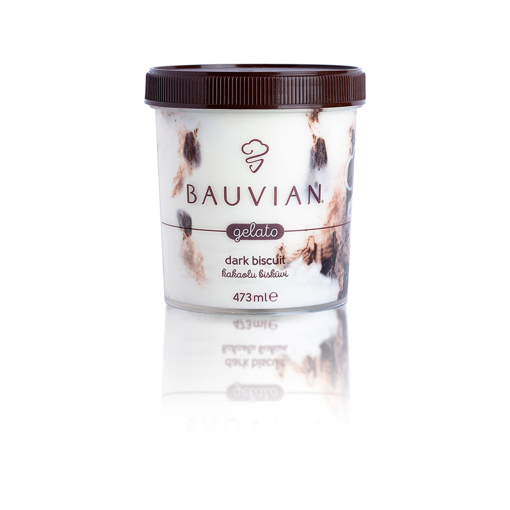 Bauvian Yarım Yağlı Kakaolu Bisküvili Dondurma 473Ml