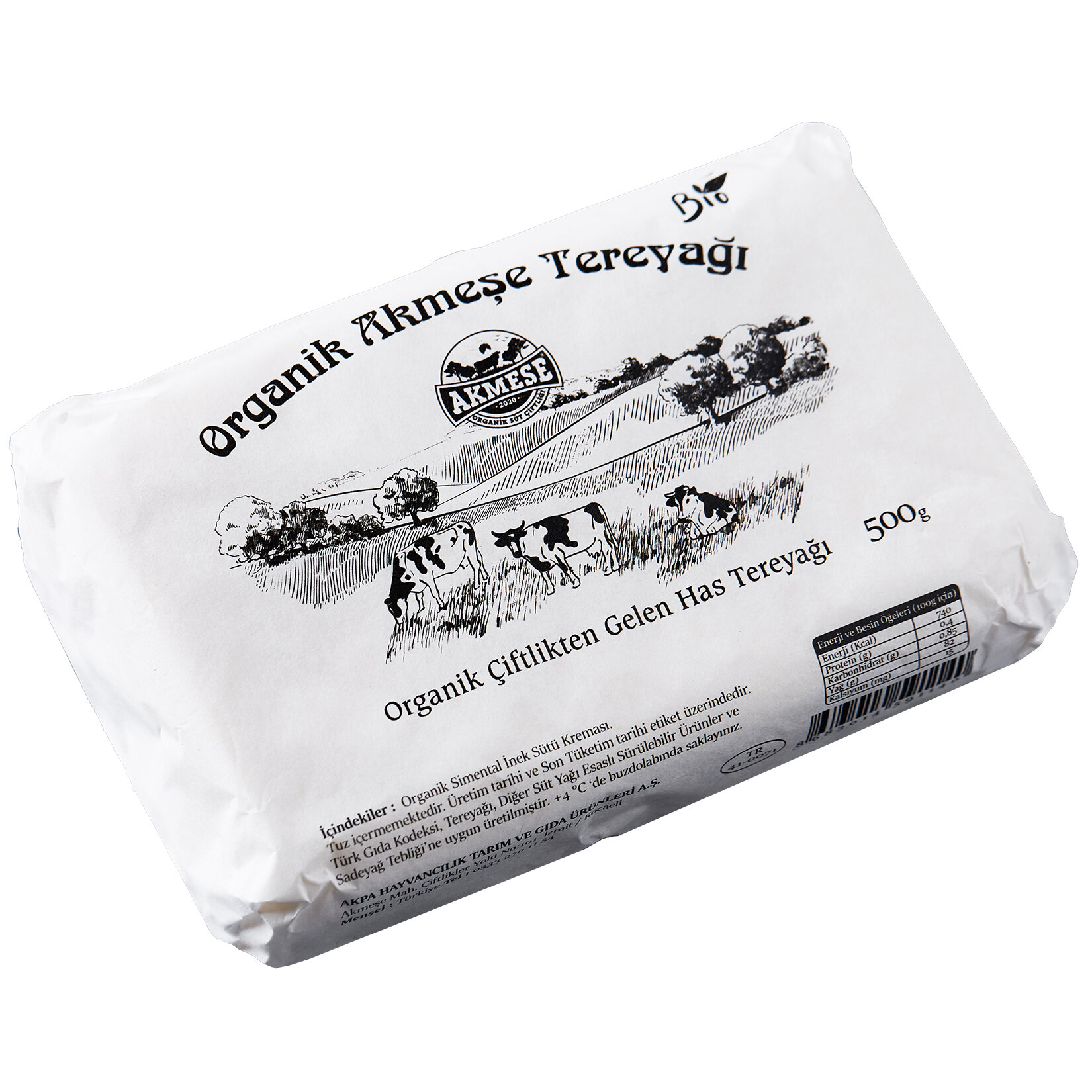 Akmeşe Çiftliği Organik Tereyağı 500G