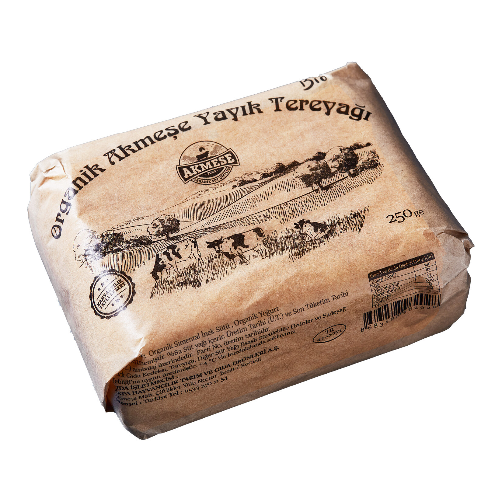 Akmeşe Çiftliği Organik Yayık Tereyağı 250G