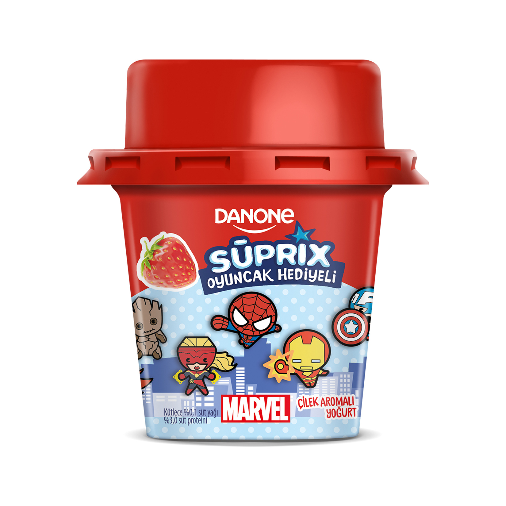 Danone Süprix Marvel Oyuncak Hediyeli Çilek Aromalı Yoğurt 90 G
