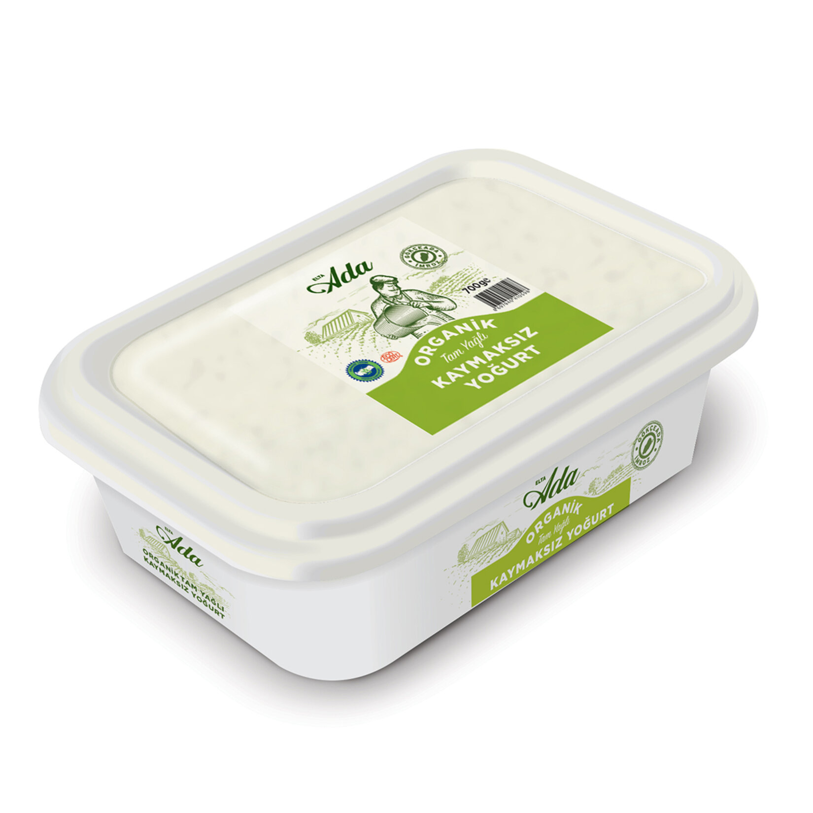 Elta Ada Organik Tam Yağlı Kaymaksız Yoğurt 700 G