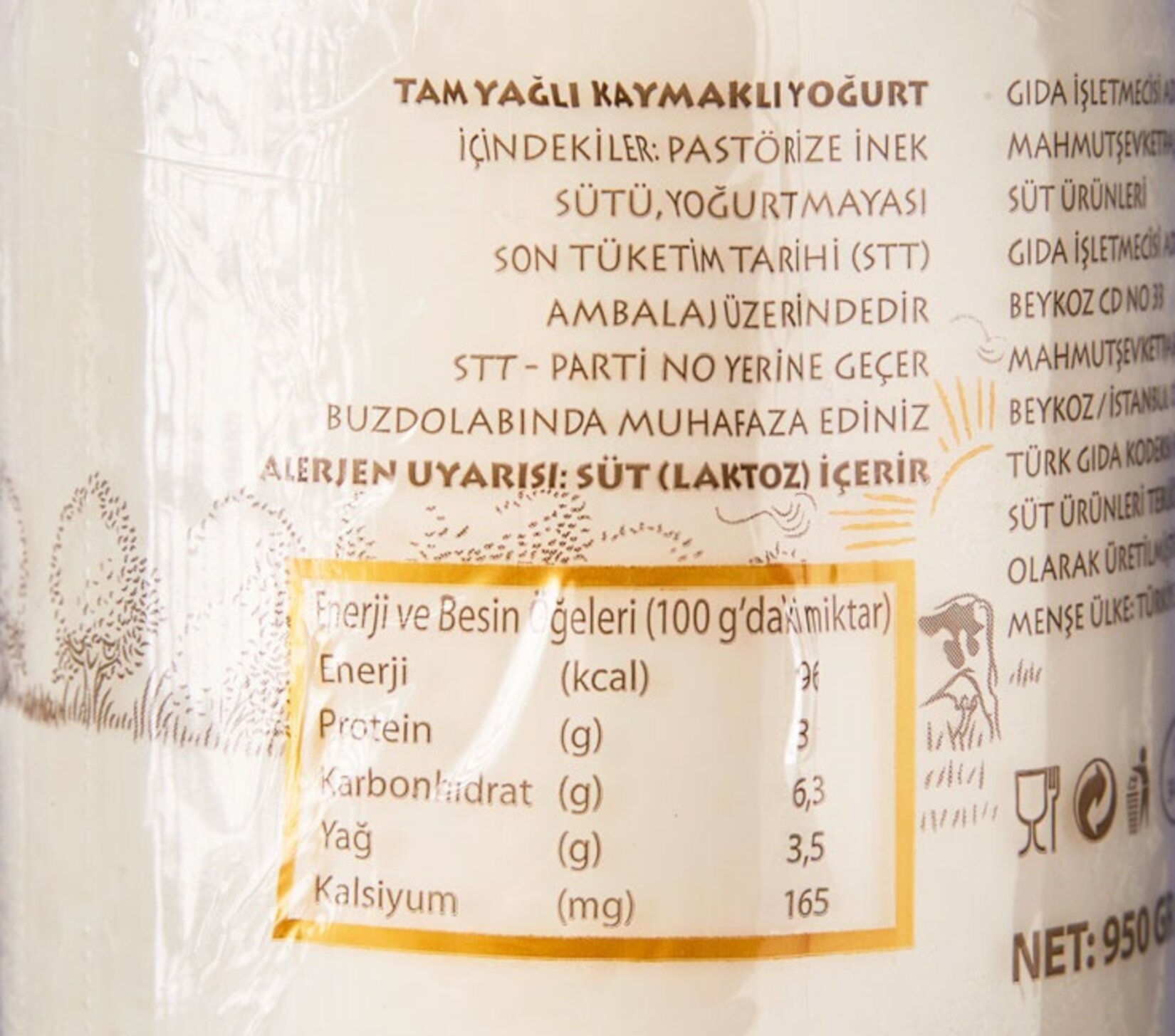 Mahmut Şevket Paşa Tam Yağlı Kaymak Kavanoz Yoğurdu 950Gr