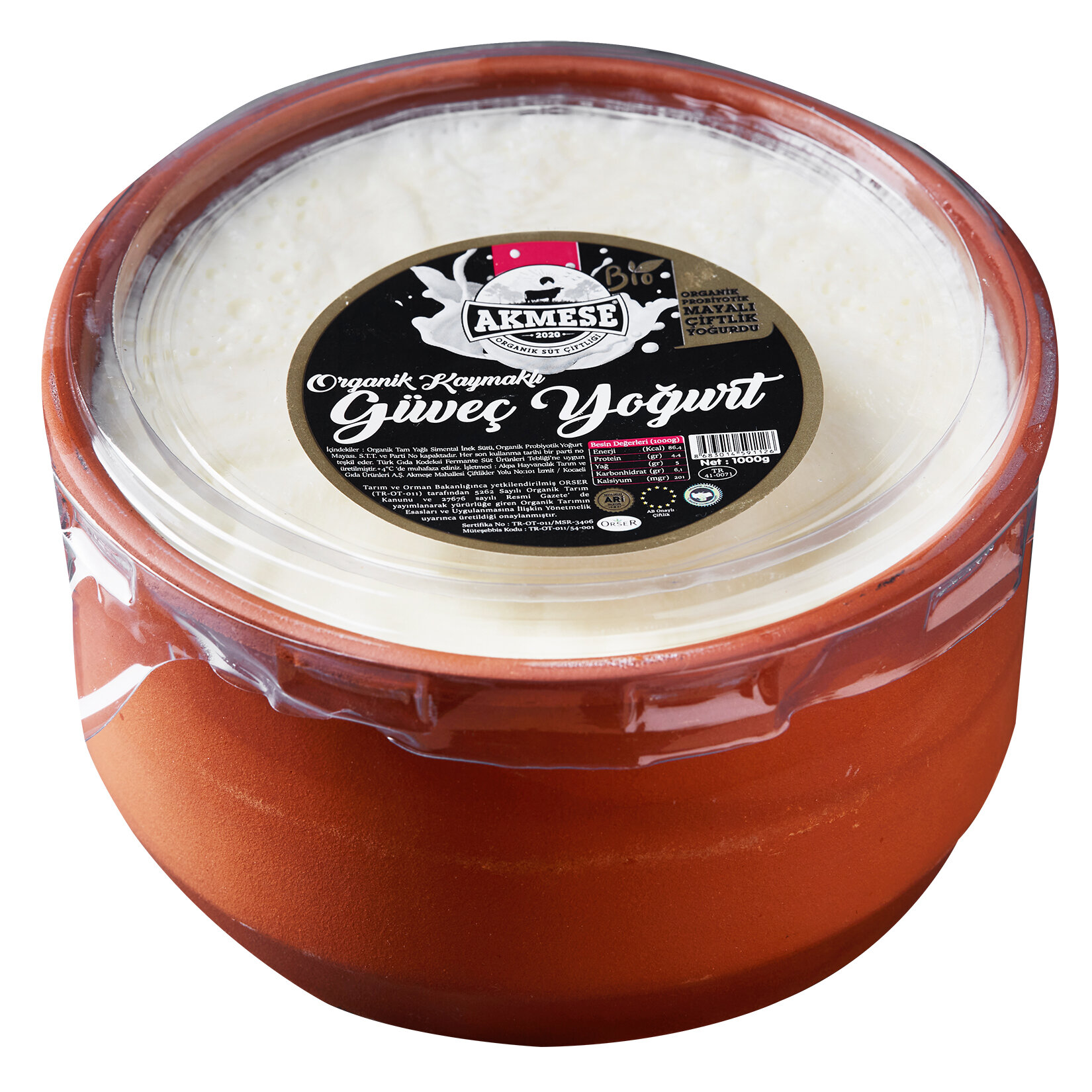 Akmeşe Çiftliği Organik Güveç Yoğurt 1000G