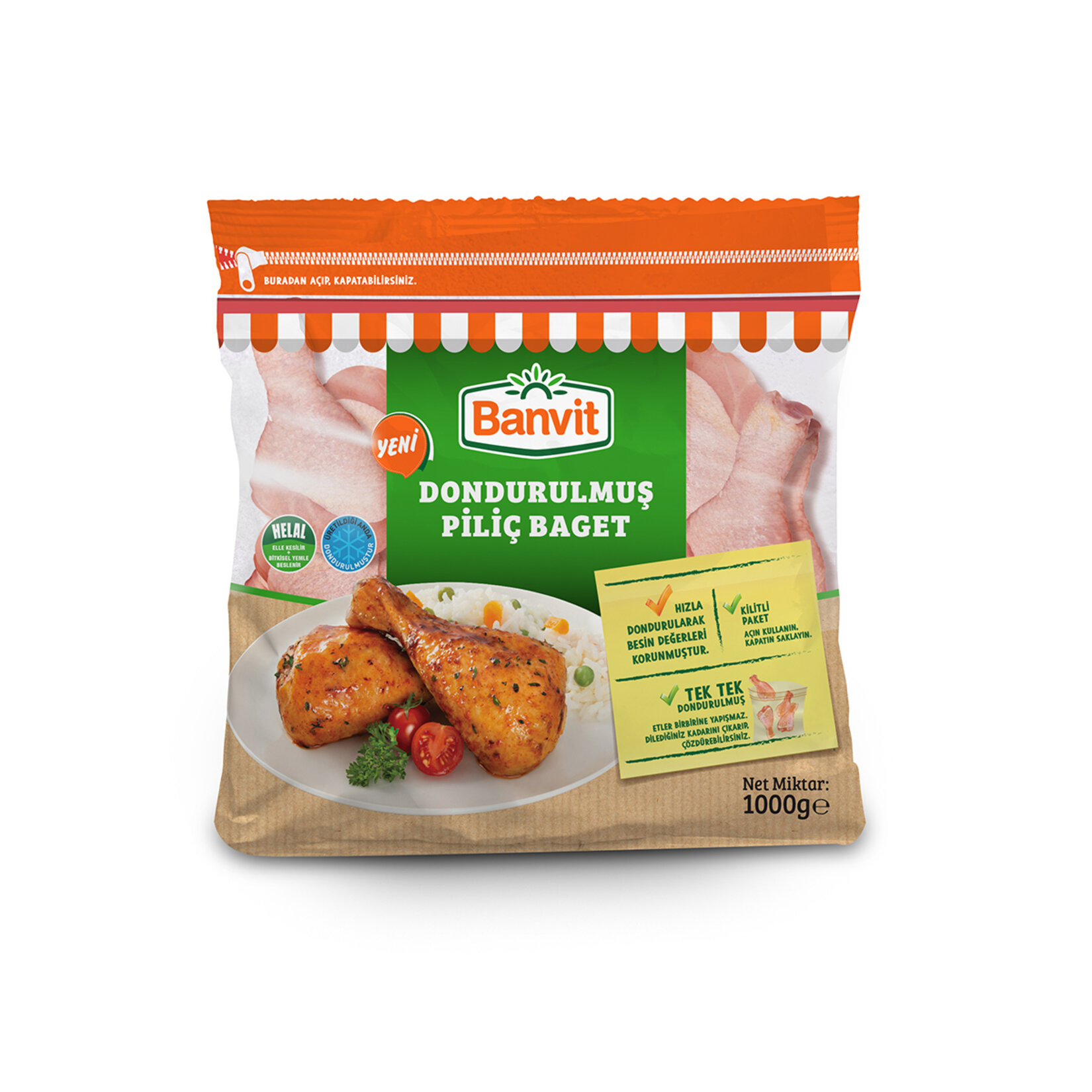 Banvit Dondurulmuş Piliç Baget 1 Kg