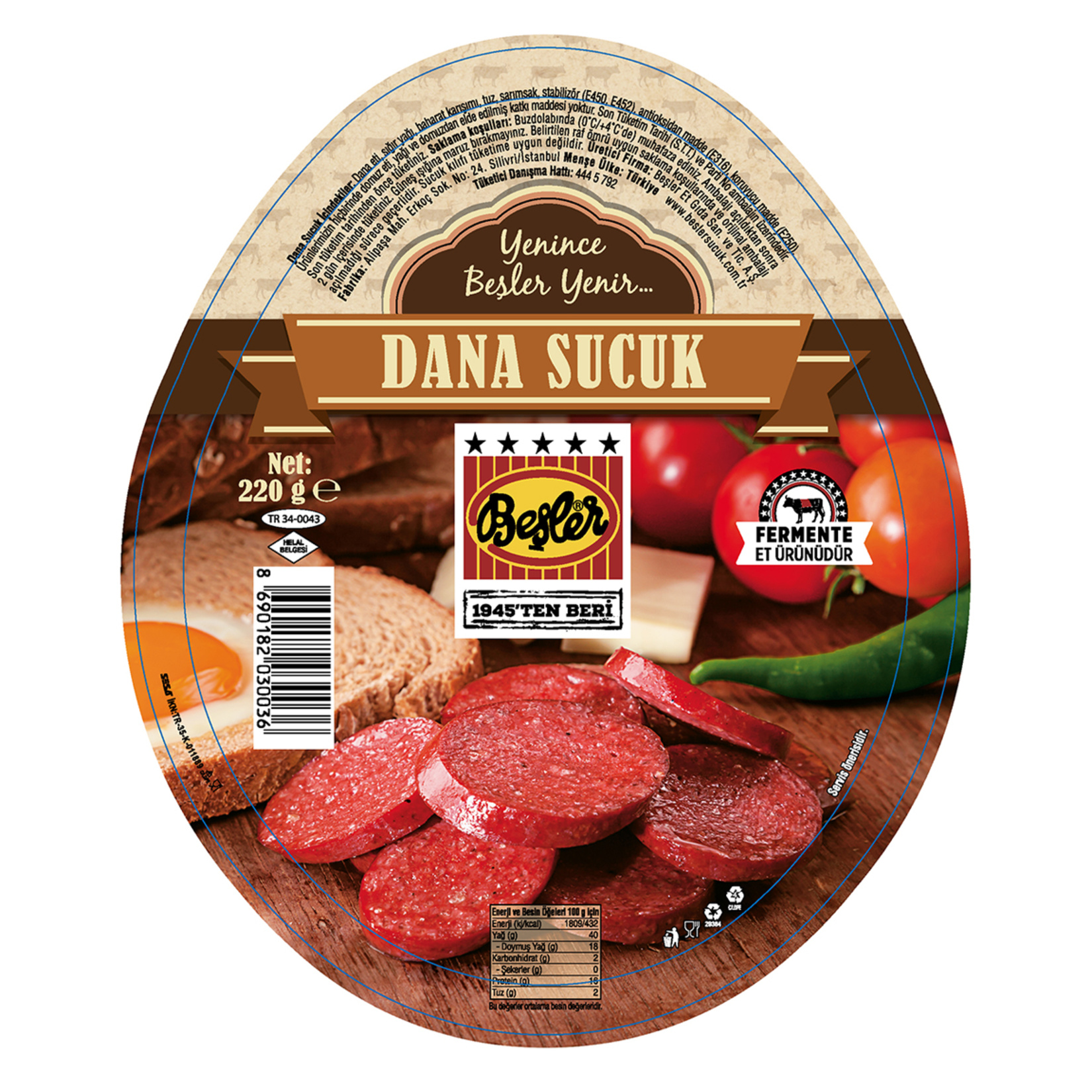 Beşler Vakumlu Sucuk 220 G