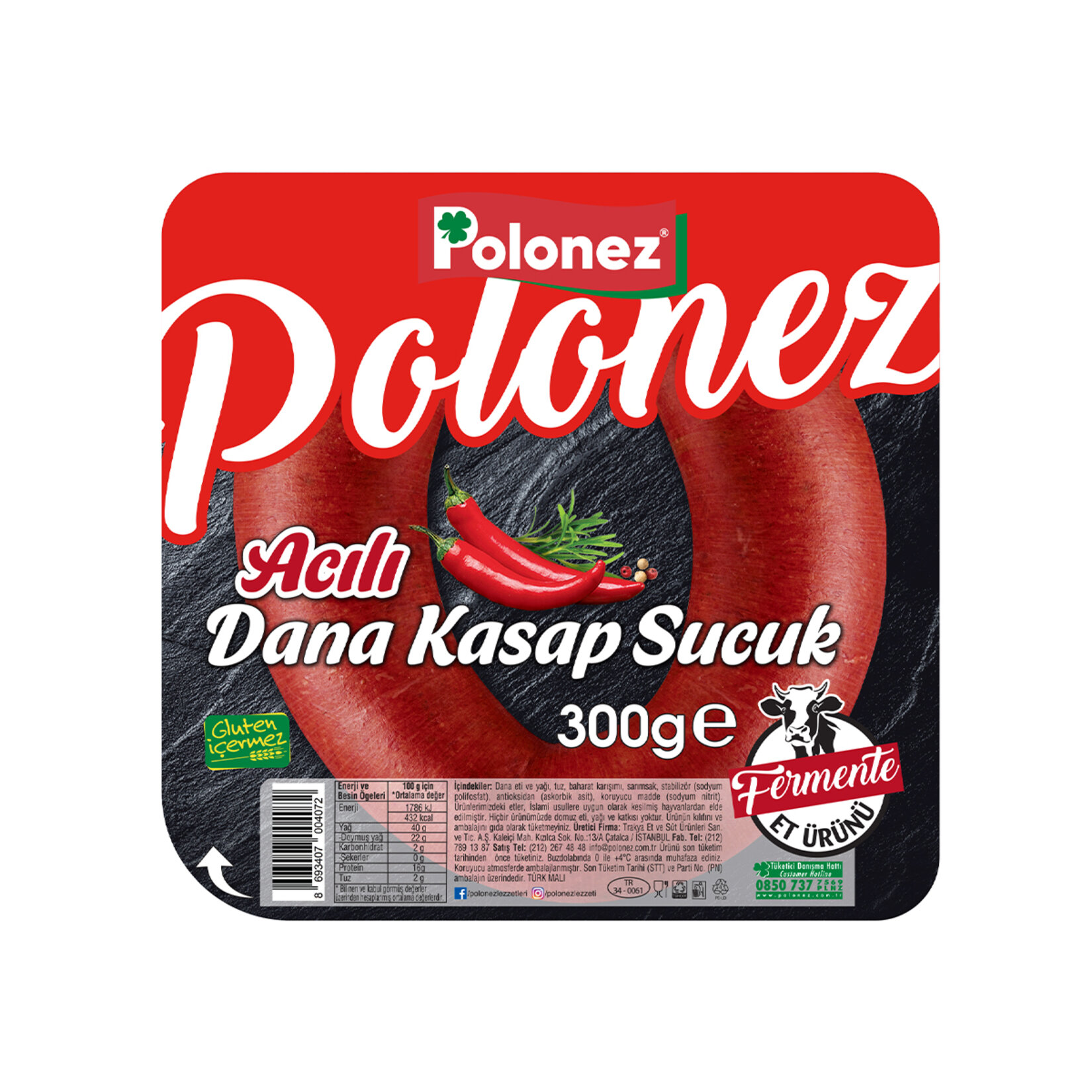 Polonez Acılı Dana Kasap Sucuk 300 G