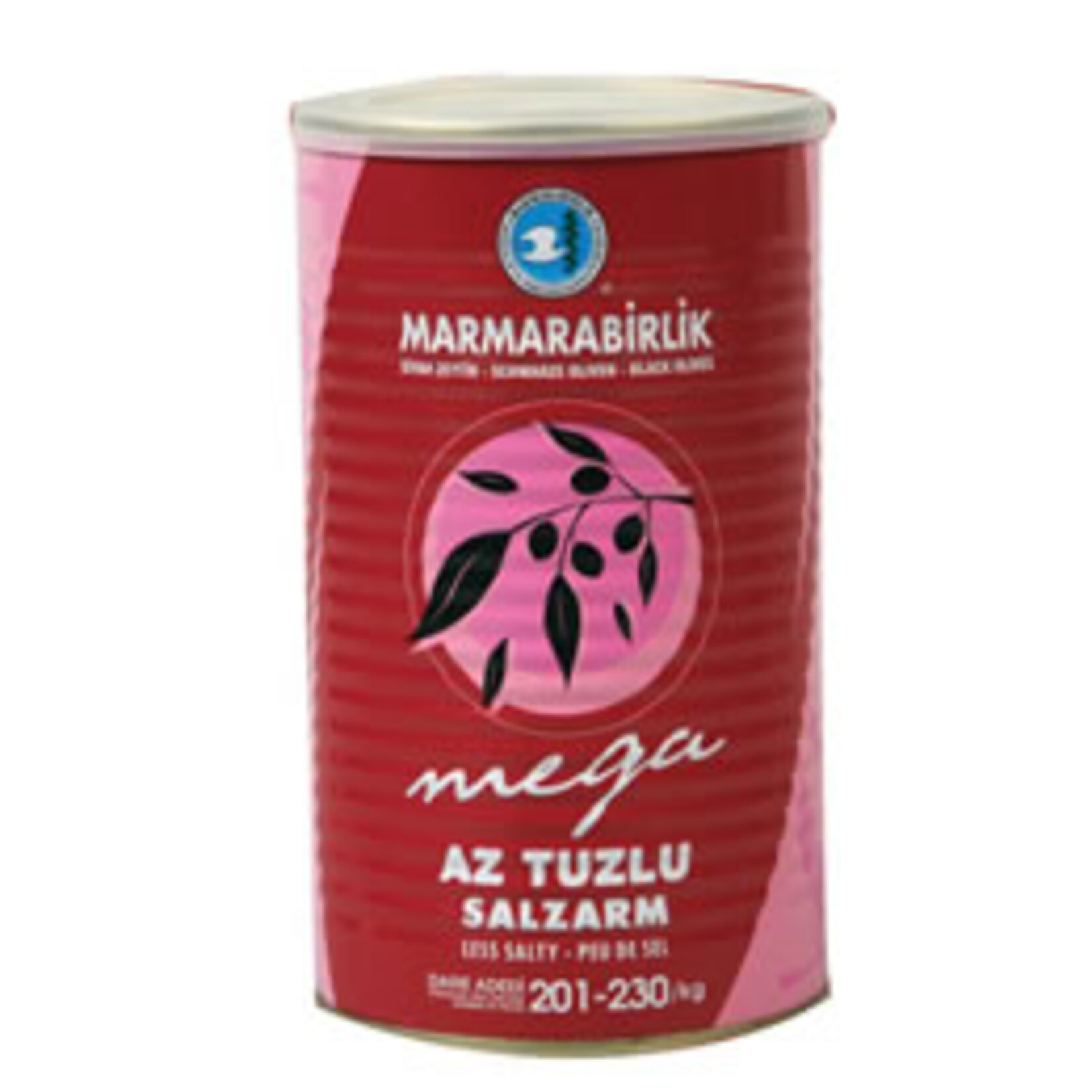 Marmarabirlik Mega Az Tuzlu Siyah Zeytin 800 Gr 201-230 Adet/kg