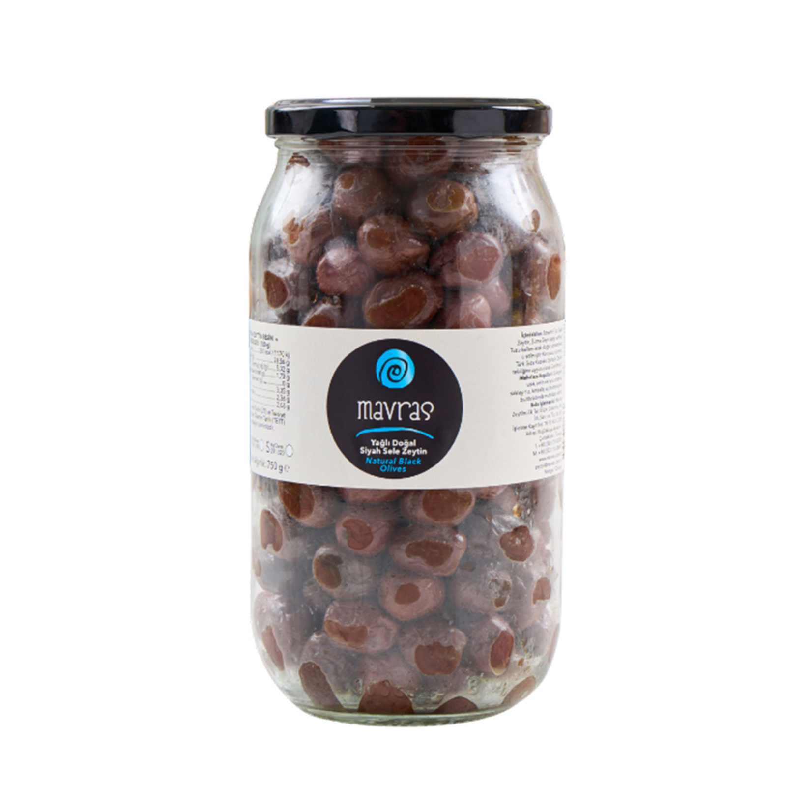 Mavras Yağlı Doğal Siyah Sele Zeytin 750 G