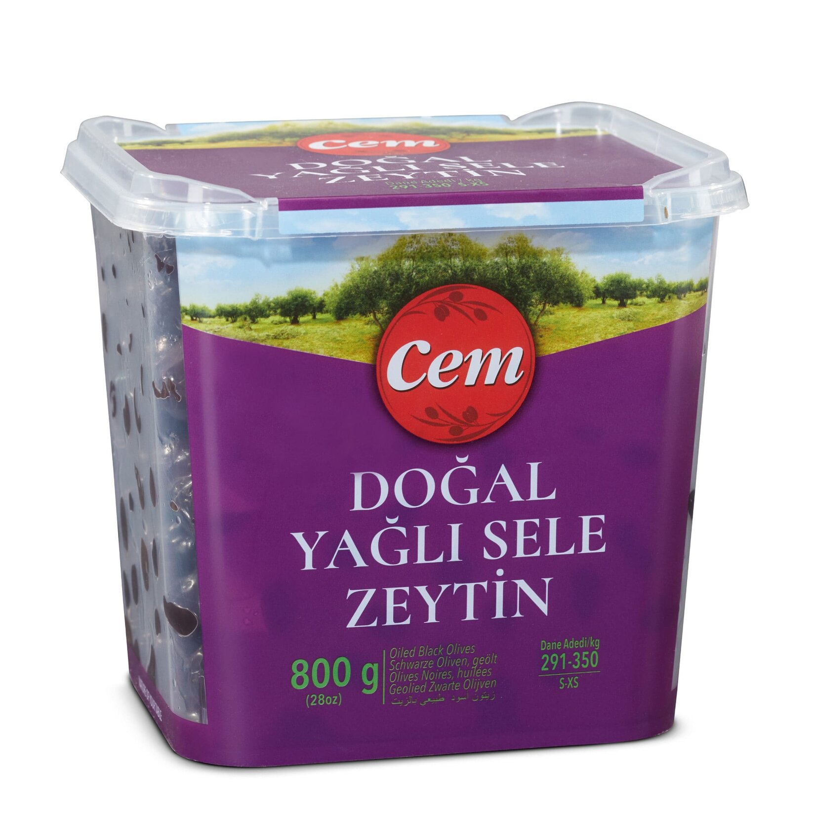 Cem Doğal Yağlı Siyah Sele Zeytin 291-350 800 G