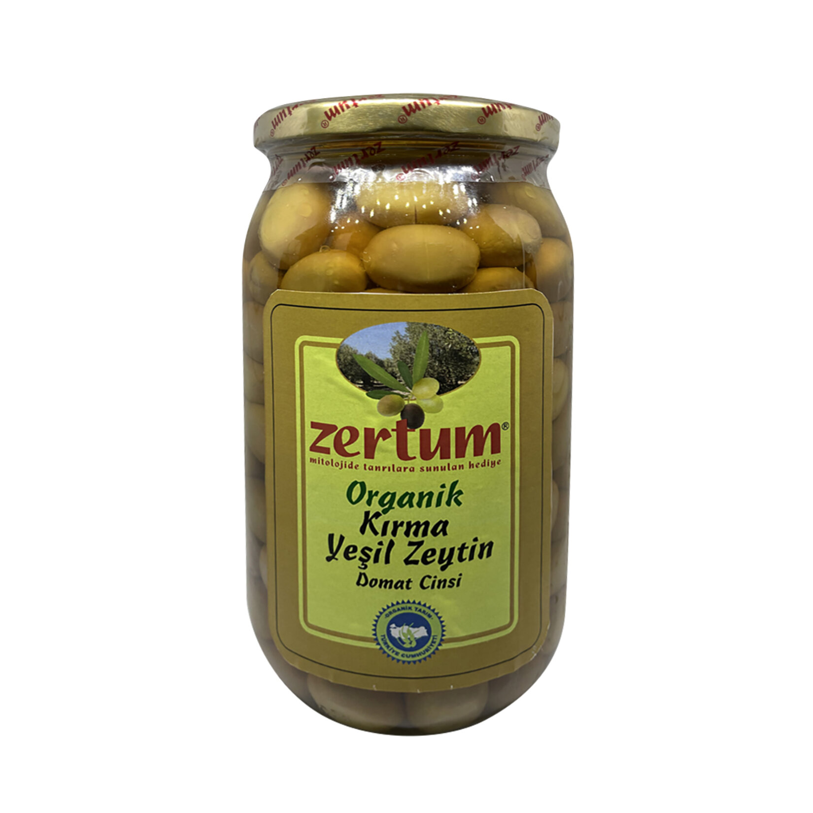 Zertum Organik Domat Kırma Yeşil Zeytin 750 G