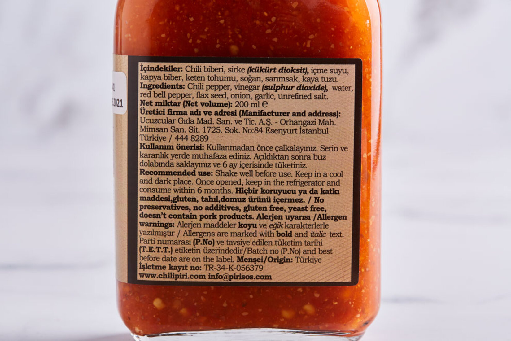 Chili Piri Fermante Acı Sos No:1 200 Ml