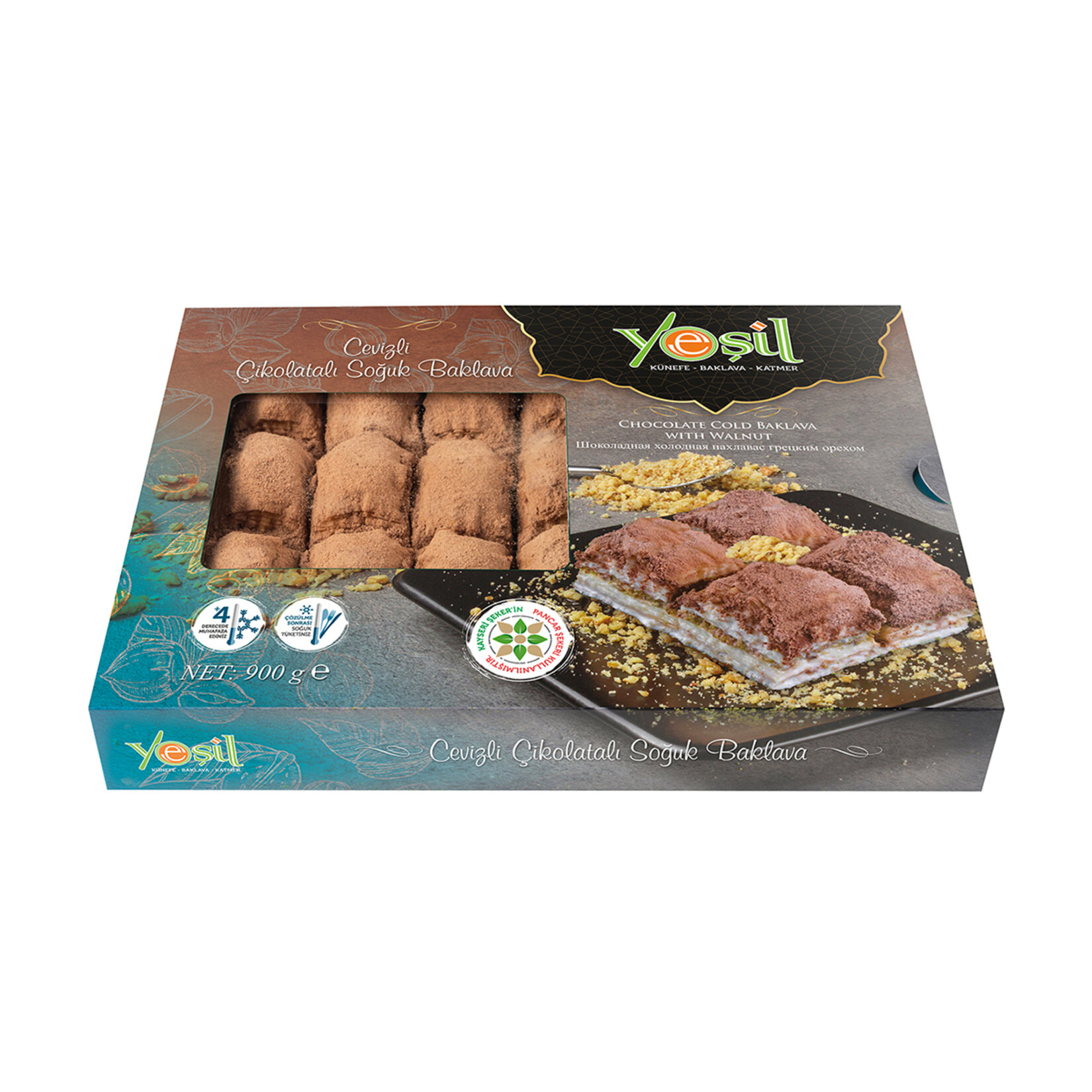 Yeşil Çikolatalı Cevizli Soğuk Baklava 900 G