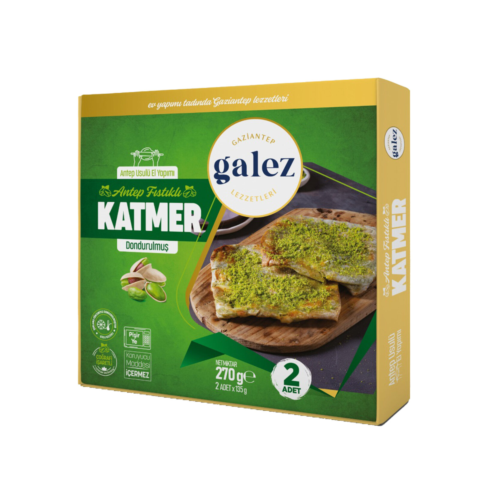 Galez Dondurulmuş Antep Fıstıklı Katmer 270 G