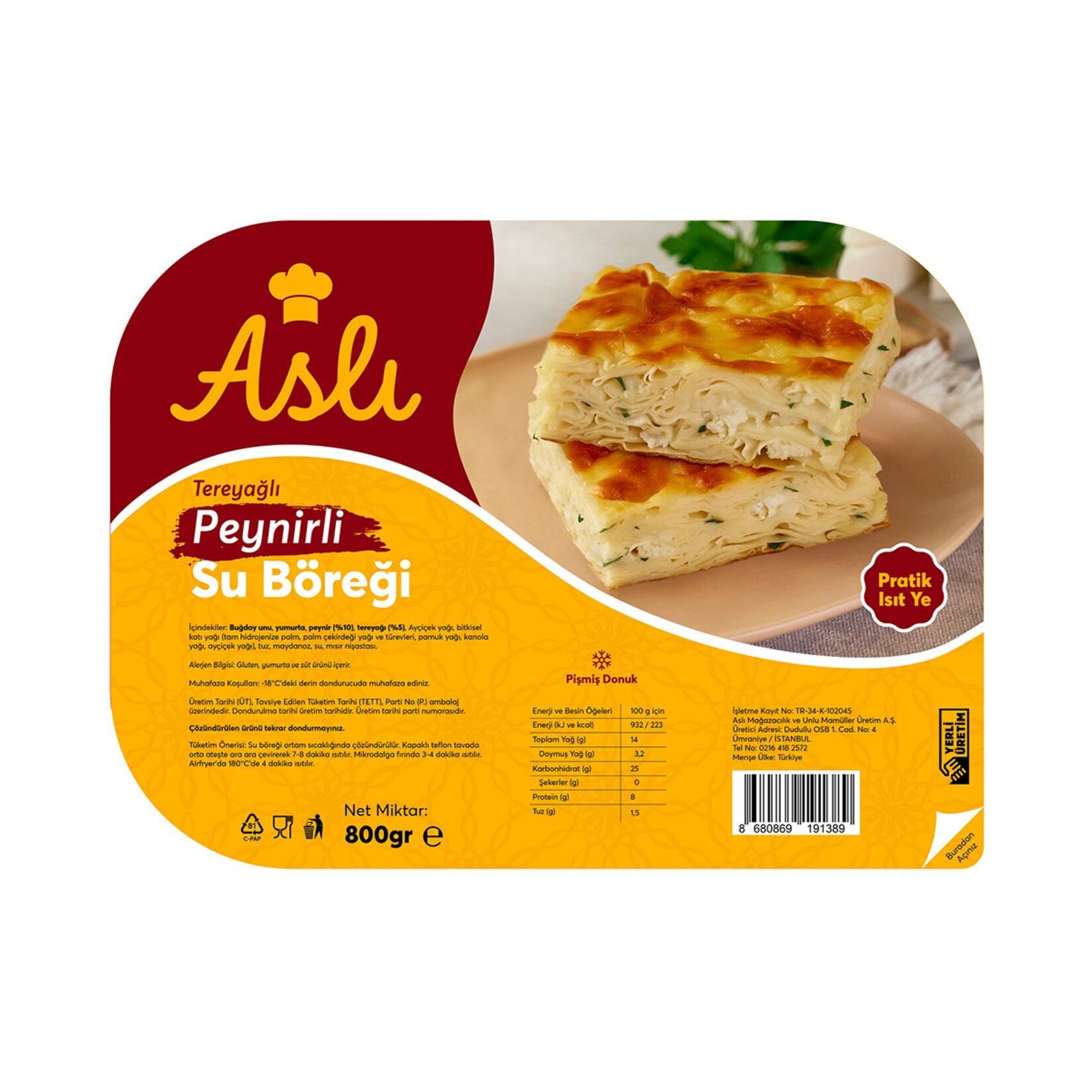Aslı Tereyağlı Peynirli Su Böreği 800 G