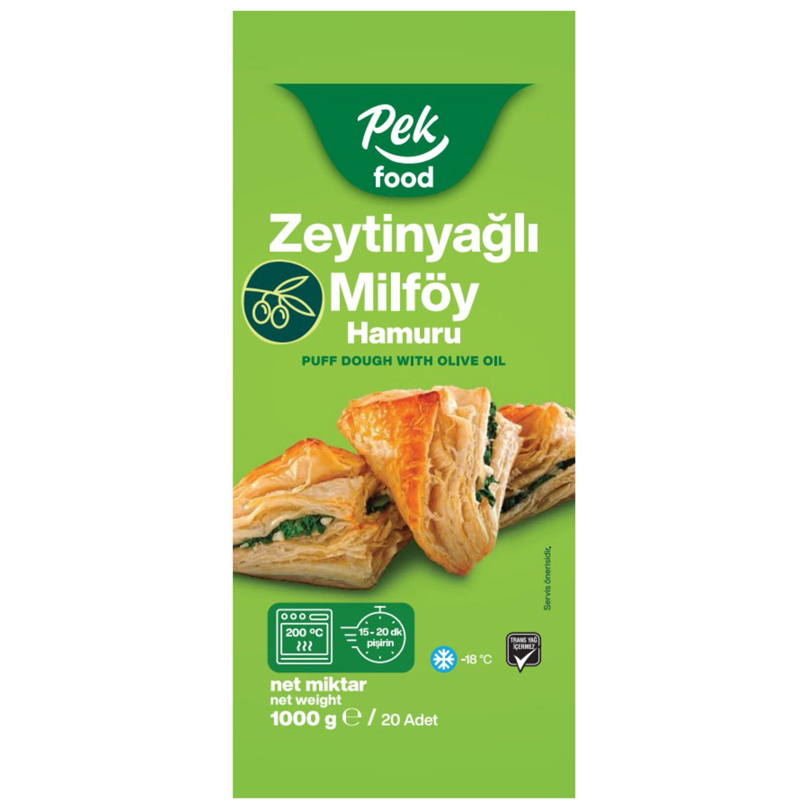 Pek Food Zeytinyağlı Milföy Hamuru 1000 G
