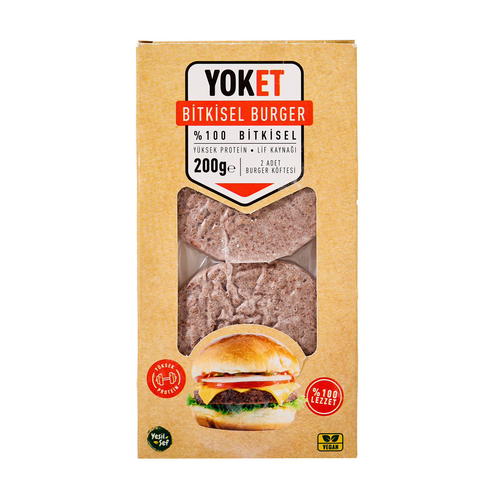 Yoket Bitkisel Vegan Hamburger Köftesi 2X100g