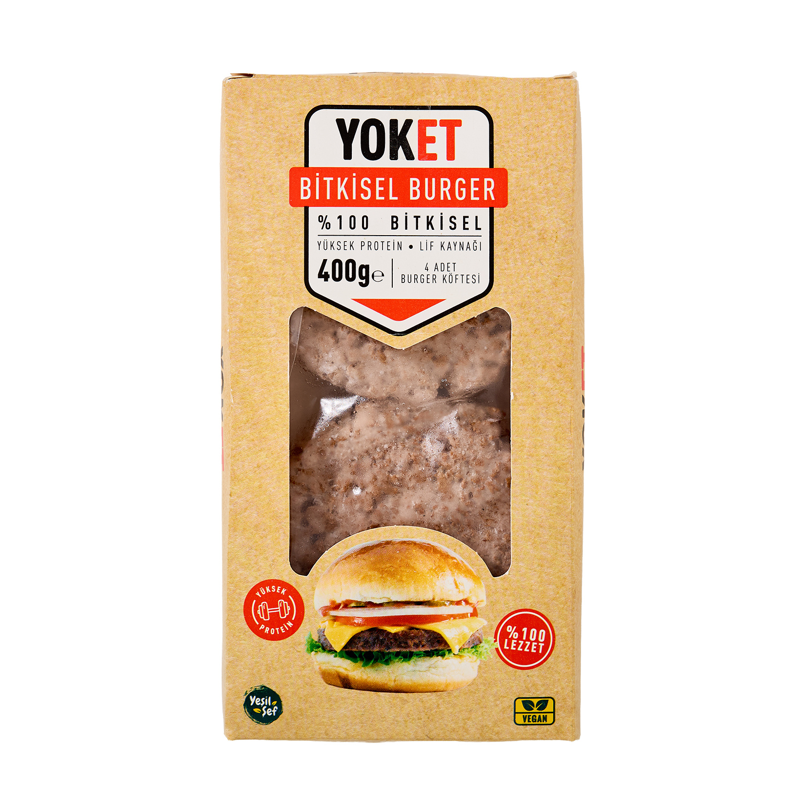 Yoket Bitkisel Vegan Hamburger Köftesi 4X100g