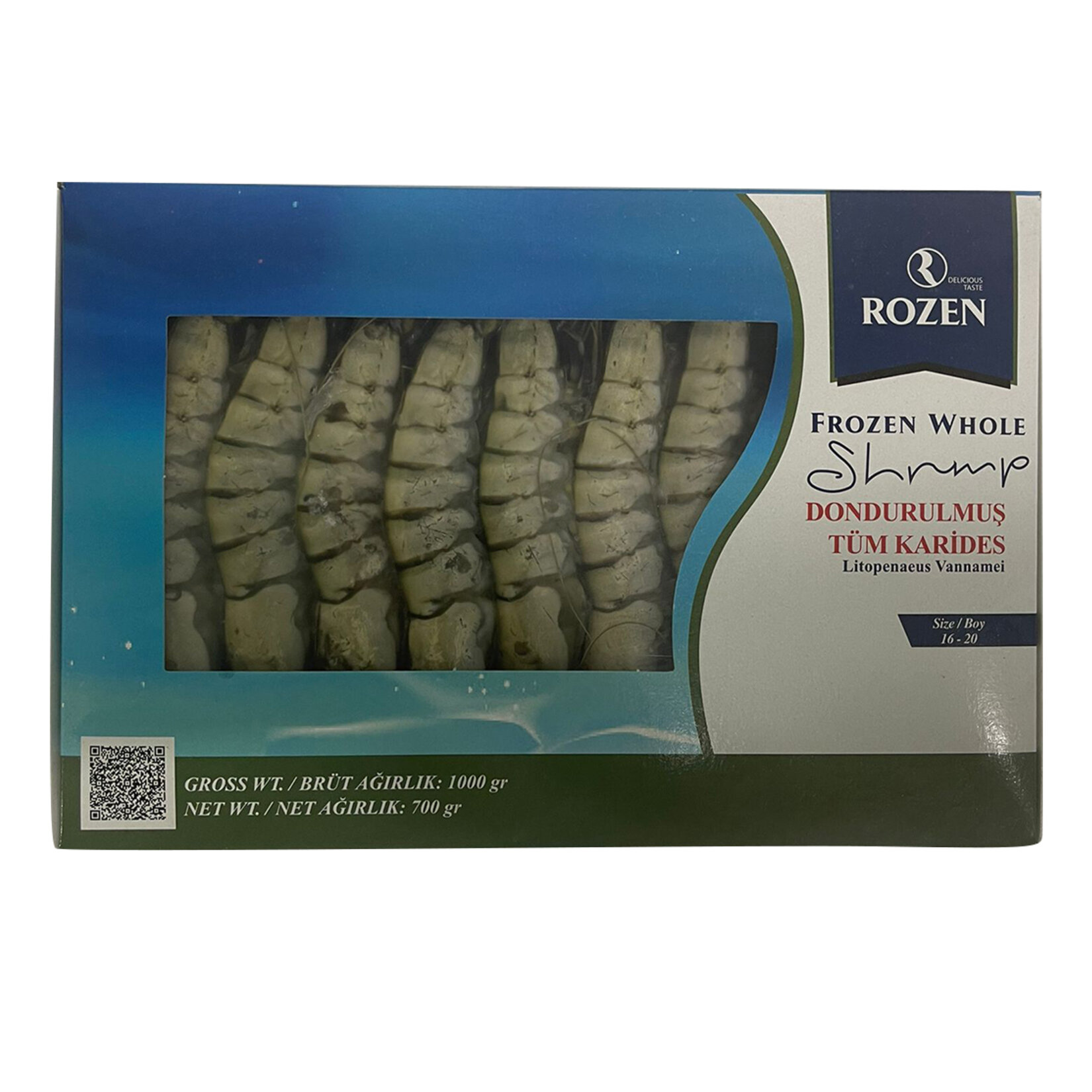 Rozen 16/20 Hoso Kabuklu Karides Net 700 G