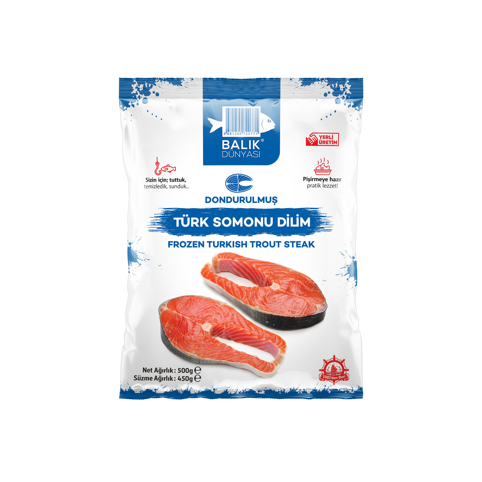 Balık Dünyası Türk Somonu Dilim 500 G