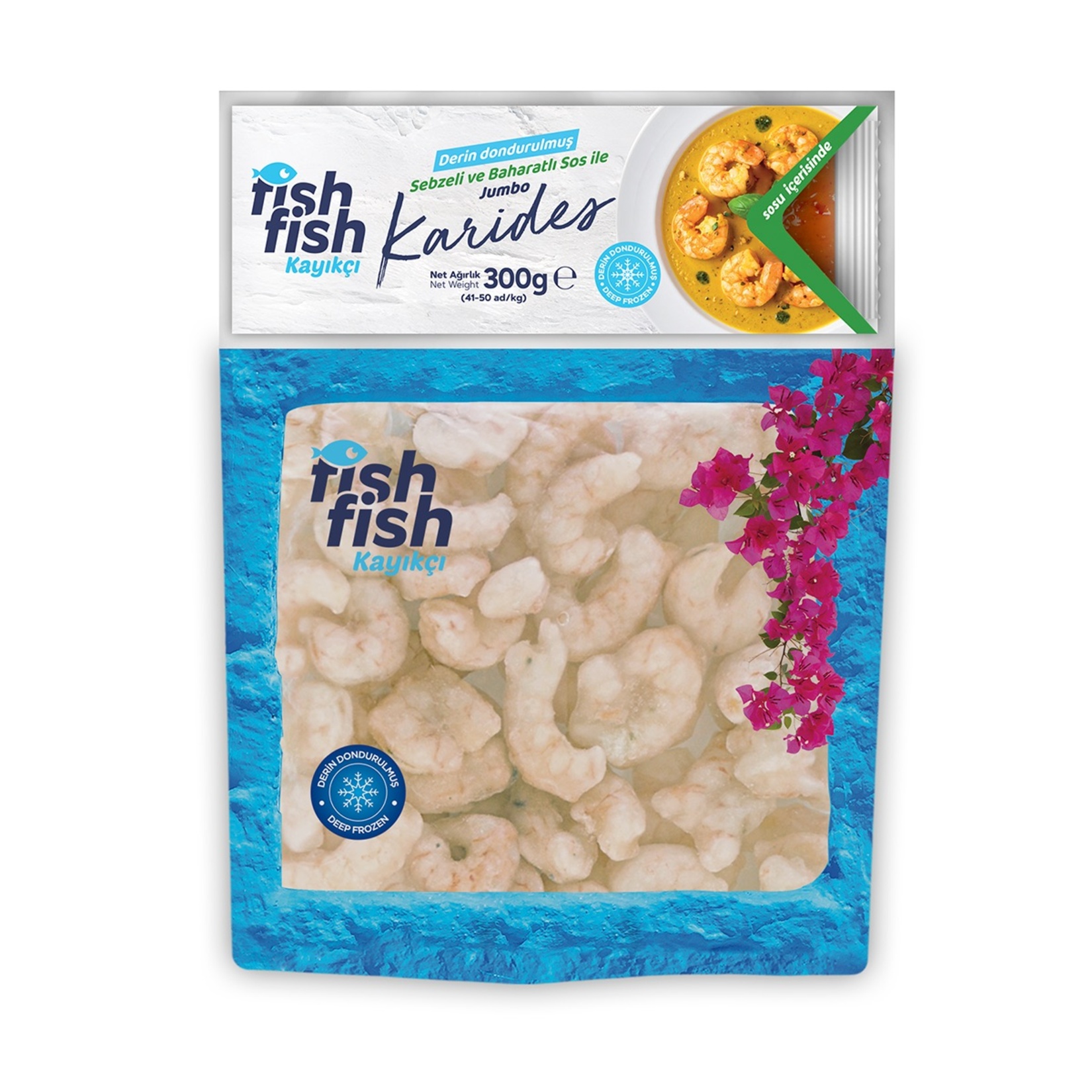 Fish Fish Dondurulmuş Sebze Soslu Jumbo Et Karides 300 G