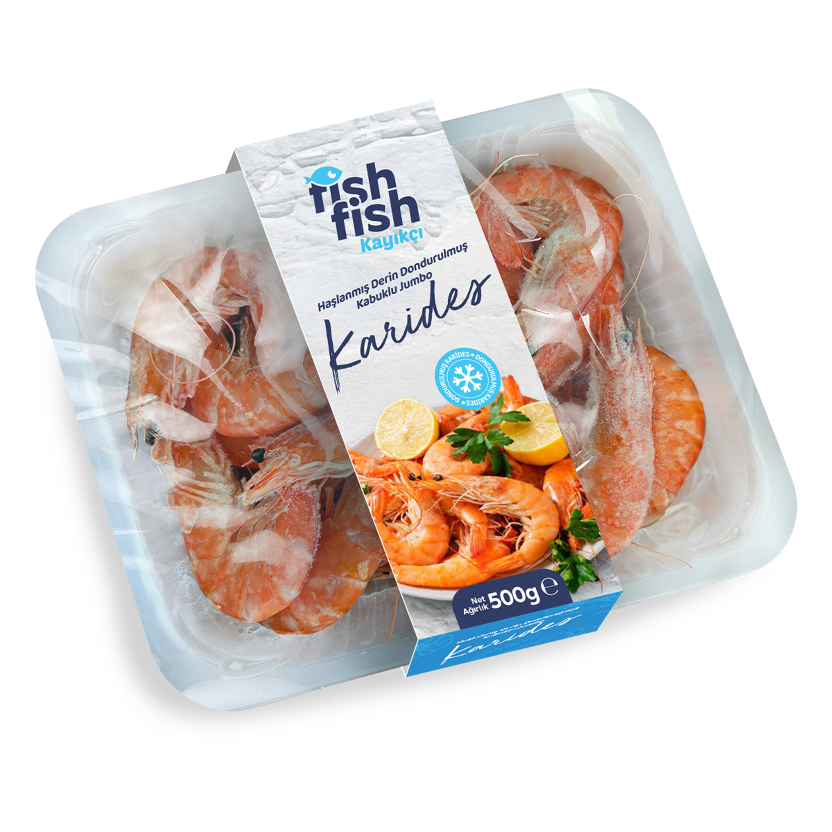 Fish Fish Kayıkçı Haşlanmış Dondurulmuş Kabuklu Jumbo Karides 500 G