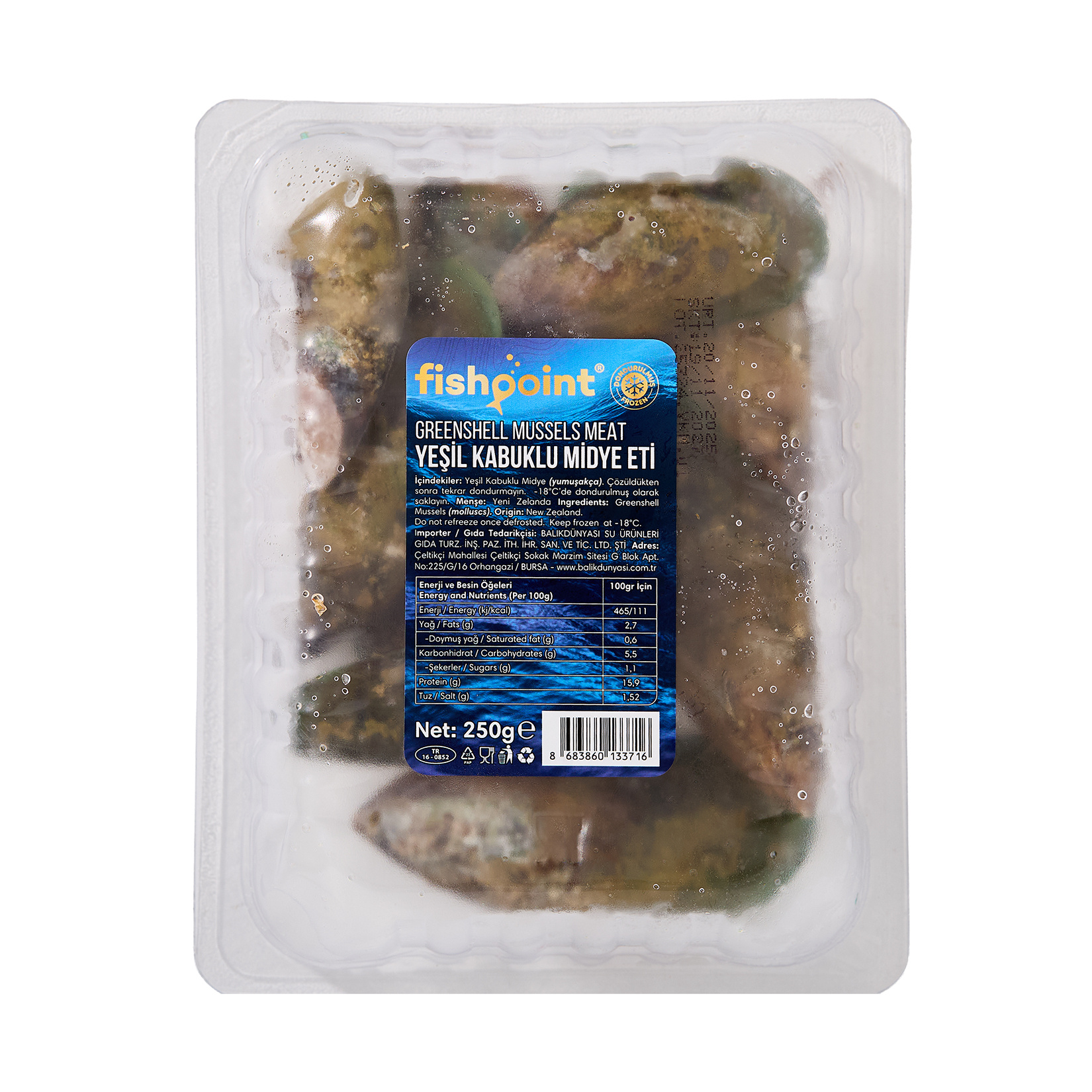 Fish Point Yeşil Kabuklu Midye Eti 250 G