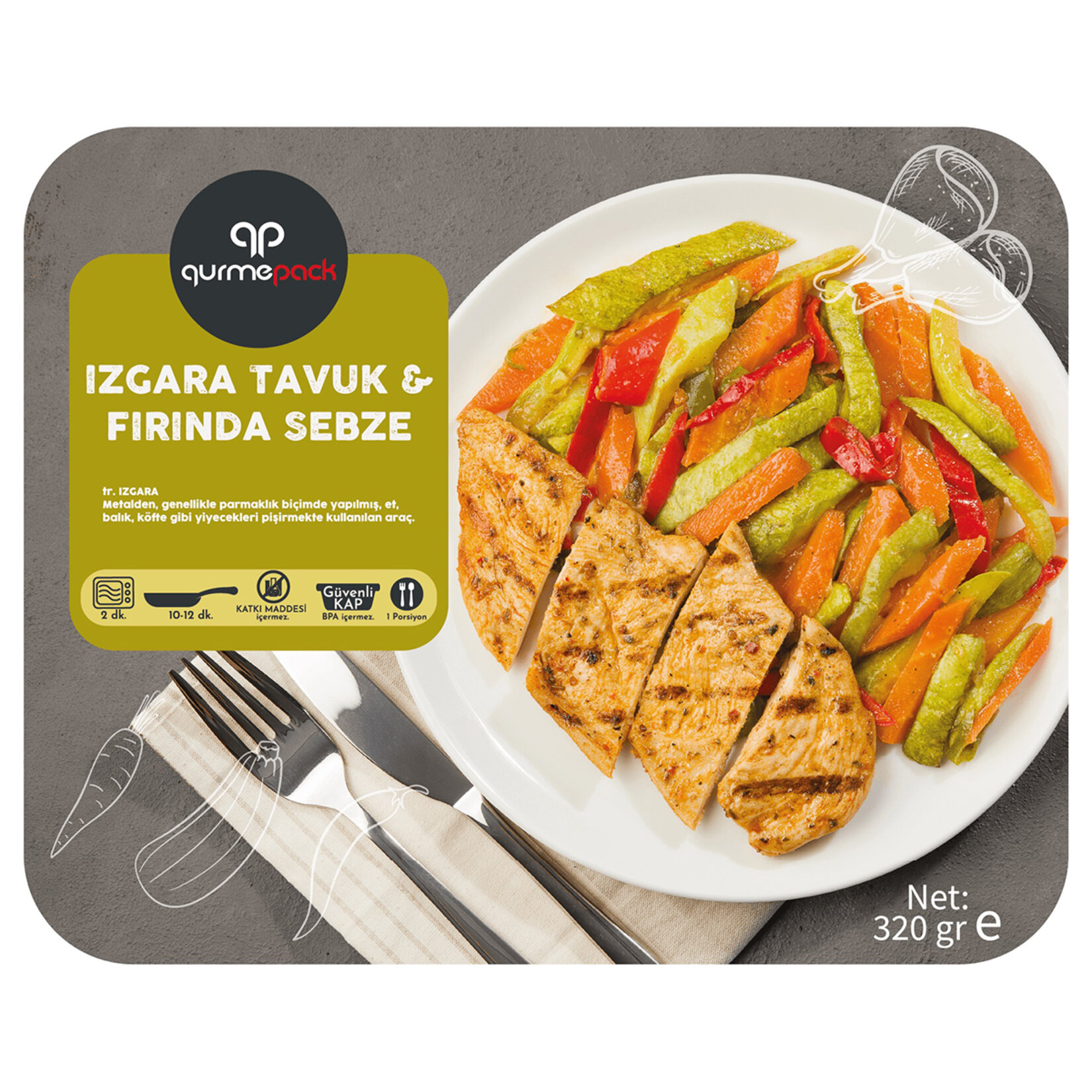 Gurmepack Izgara Tavuk & Fırında Sebze 320 G