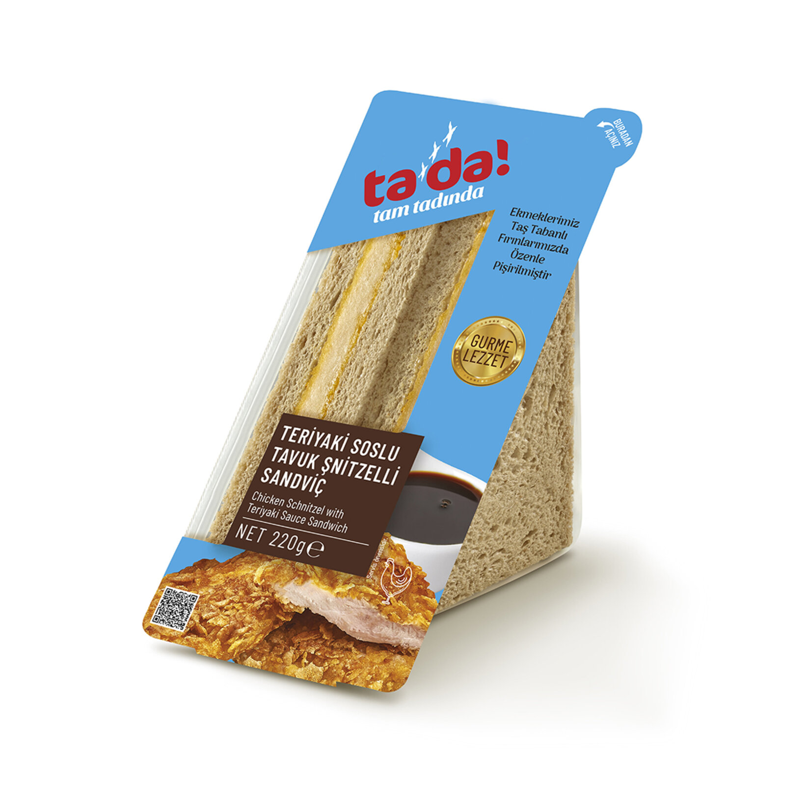 Tada Teriyaki Soslu Tavuk Şinitzelli Sandviç 220 G