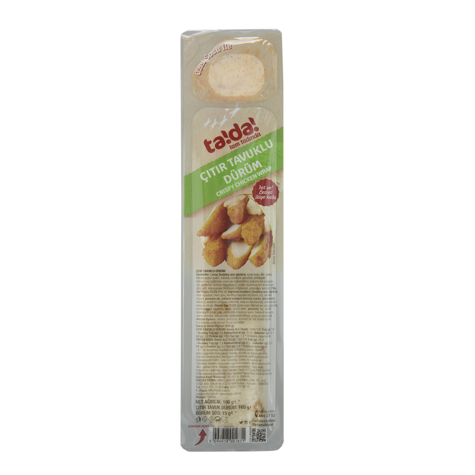 Tada Çıtır Tavuklu Dürüm 180 G
