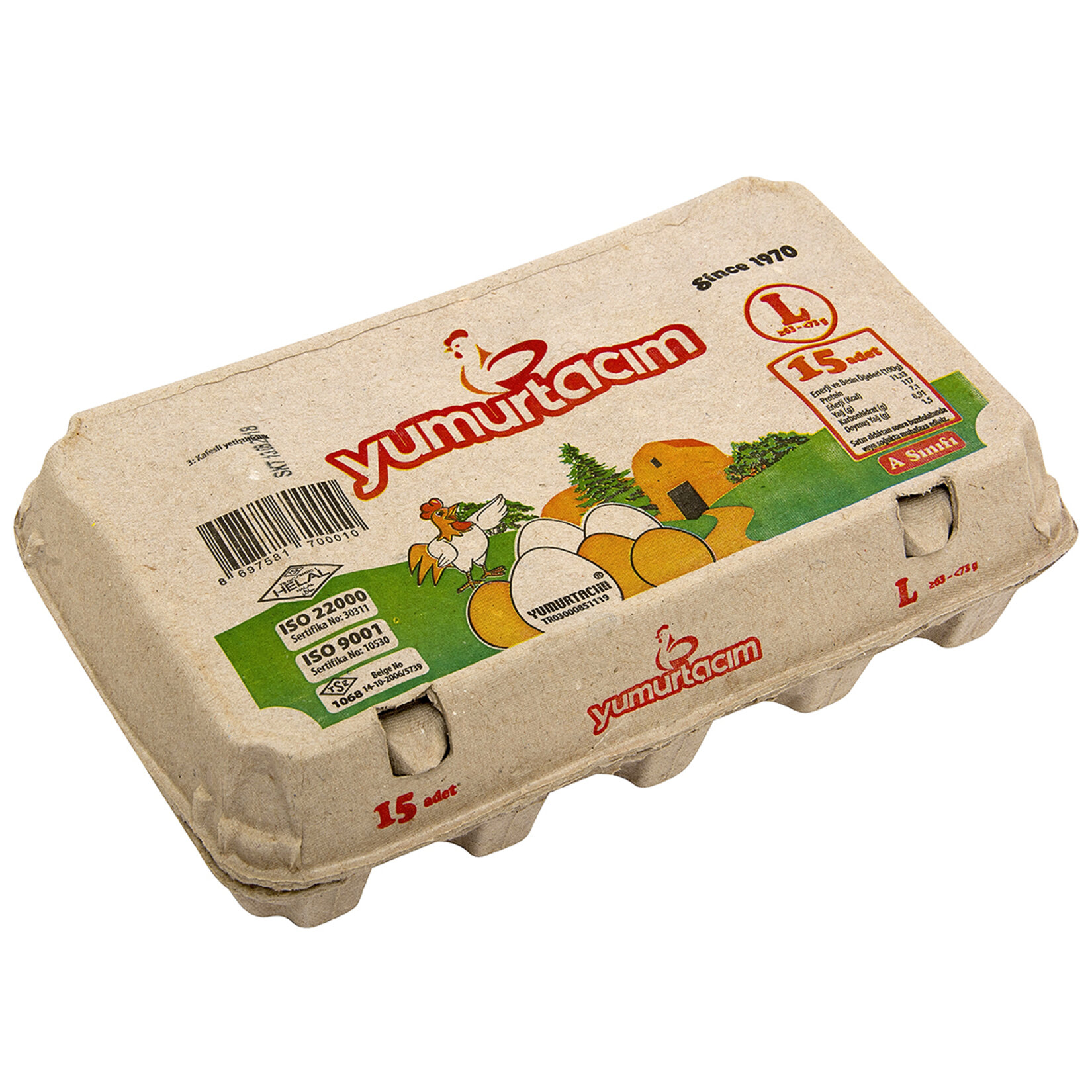 Yumurtacım 15'Li L Boy Yumurta (63-72 G)