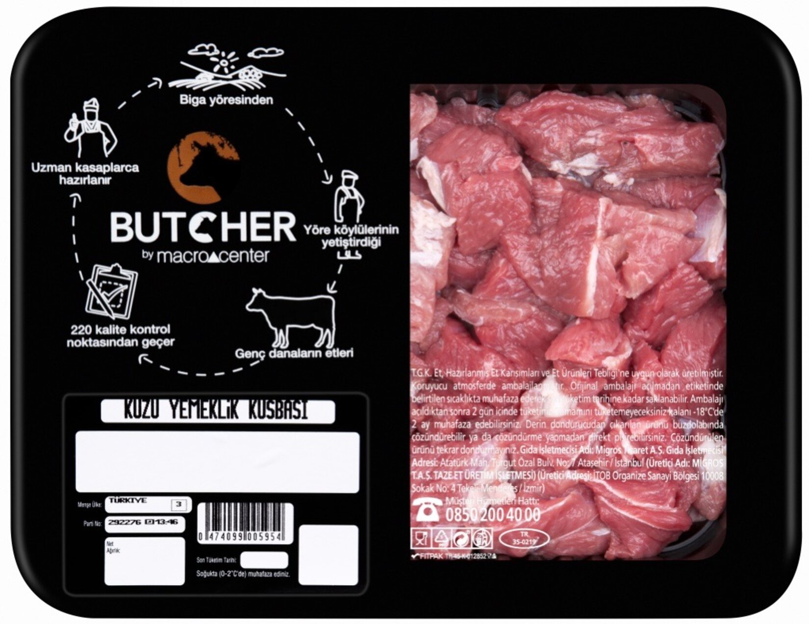 Butcher Kuzu Yemeklik Kuşbaşı Kg