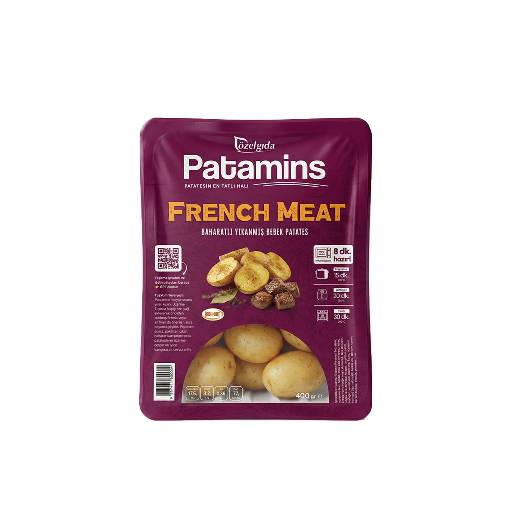 Patamins Fransız Et Aromalı Mini Patates 400 G