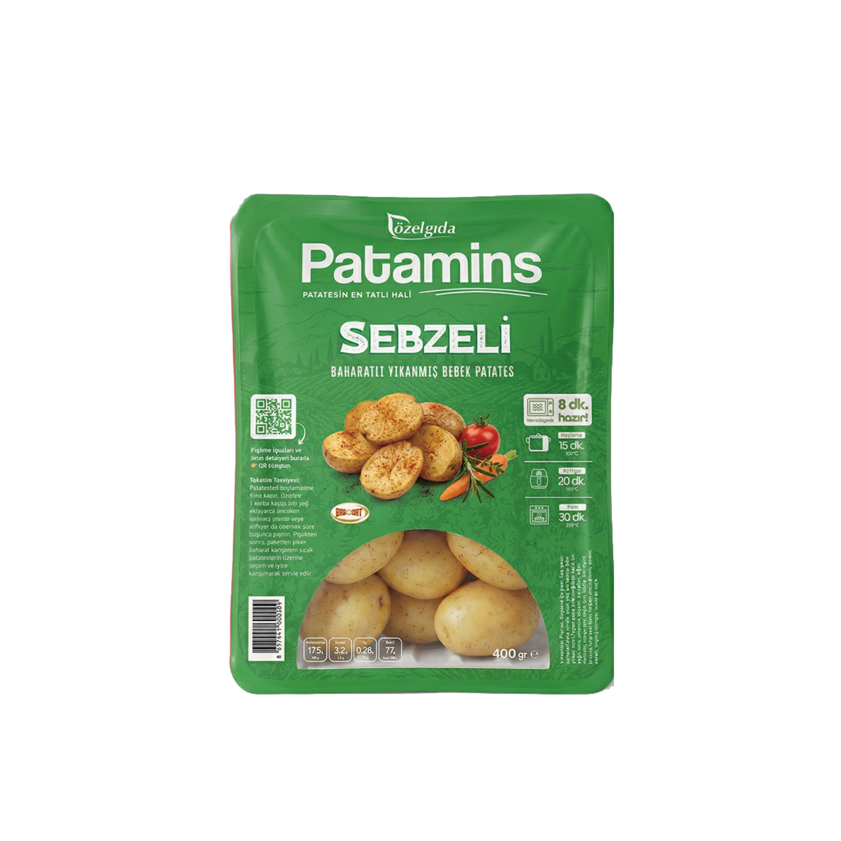 Patamins Sebze Baharatlı Mini Patates 400 G